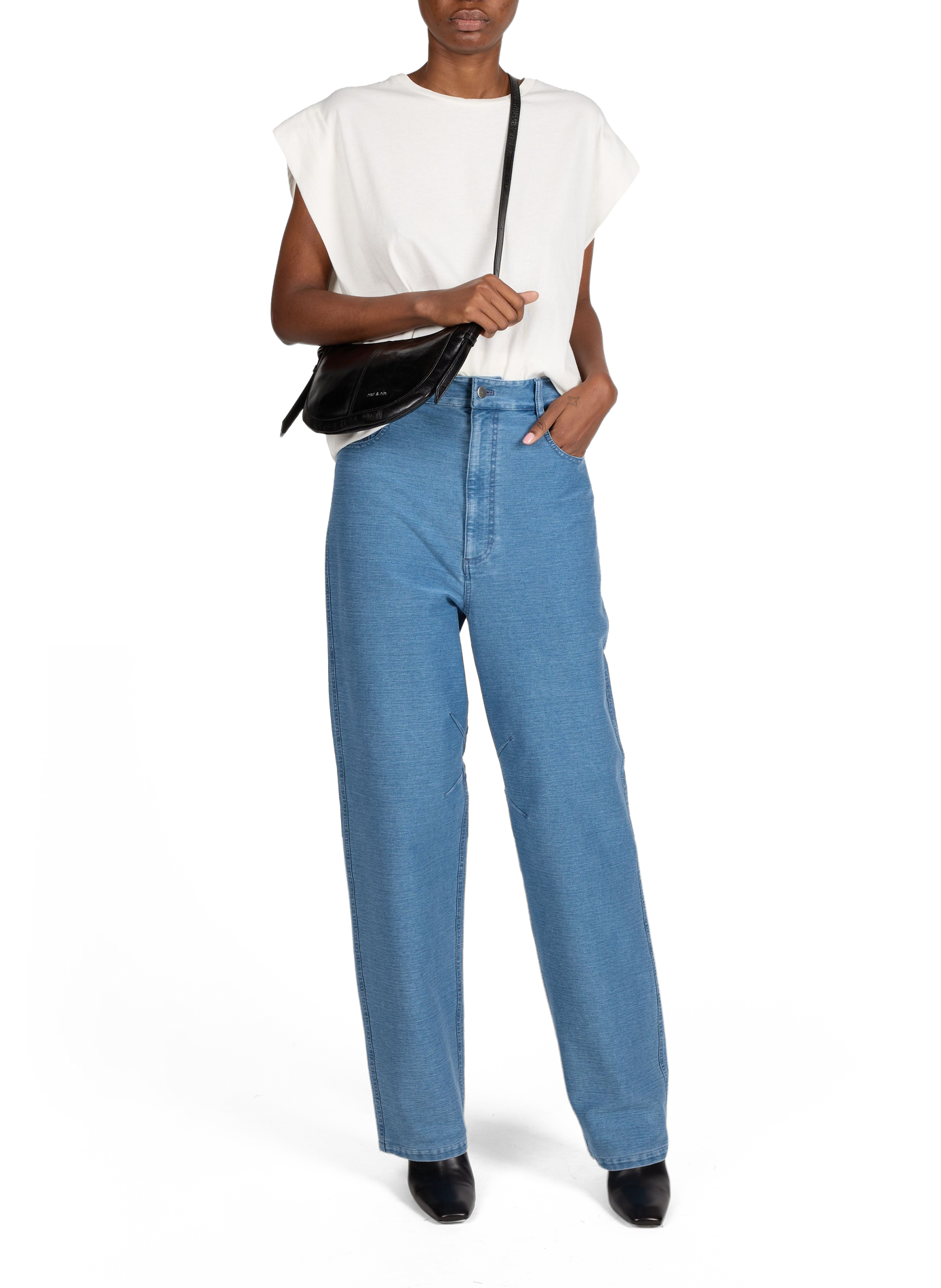 Mini sac à main Rodéo en cuir NAT & NIN Noir