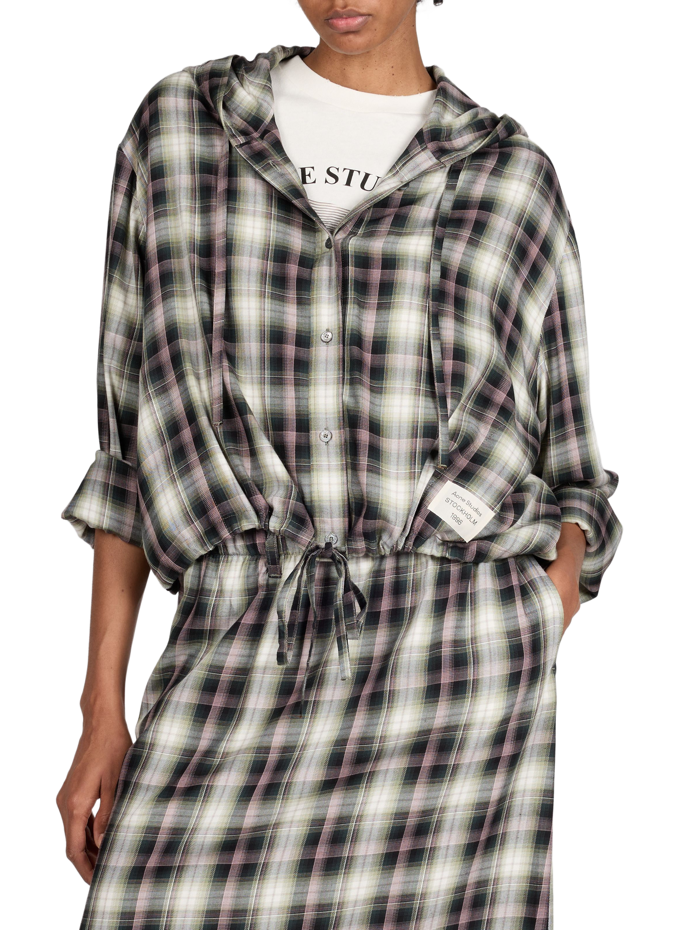 Chemise à capuche avec carreaux ACNE STUDIOS Multicolore