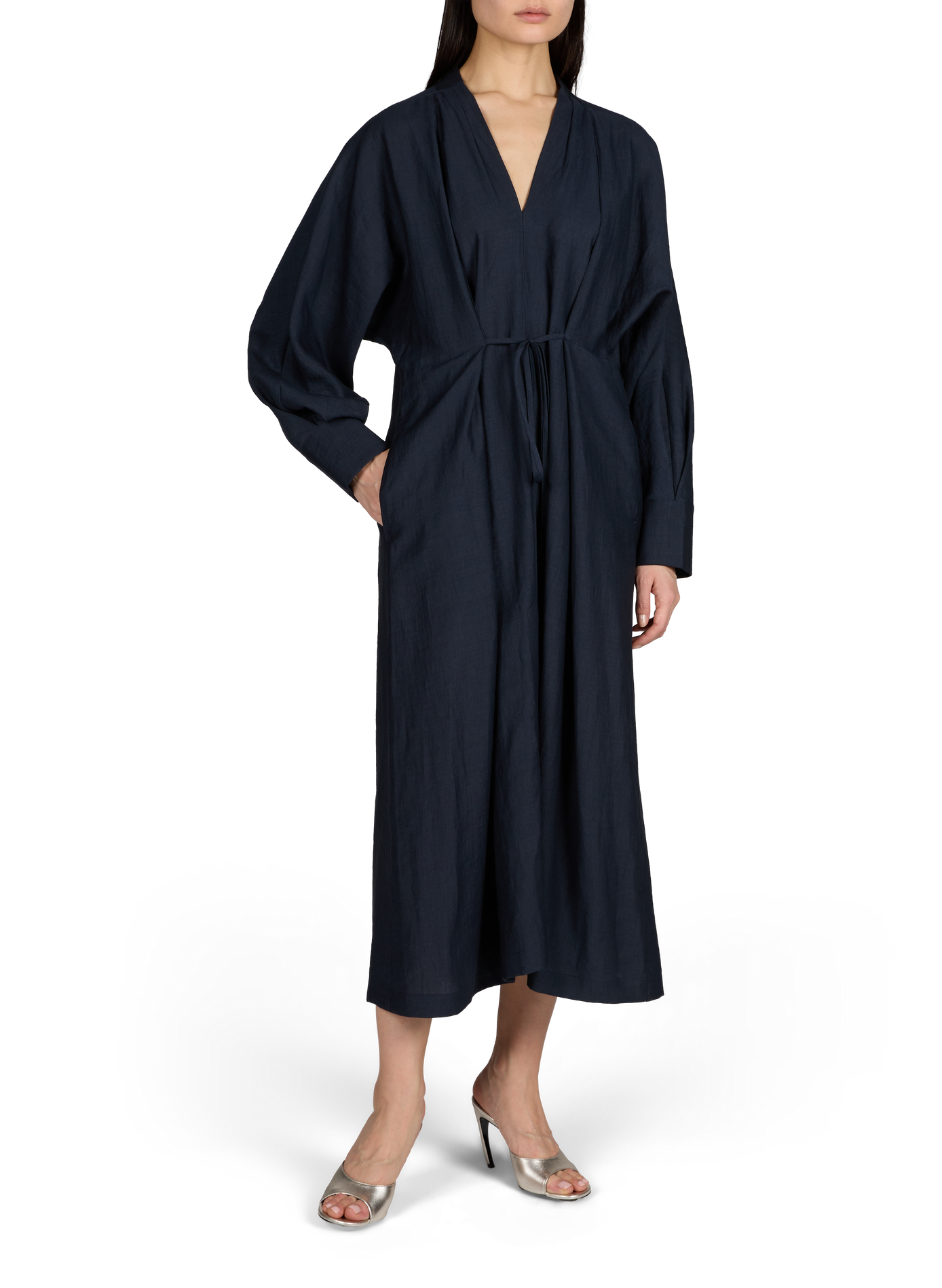 Long linen dress TELA Blue