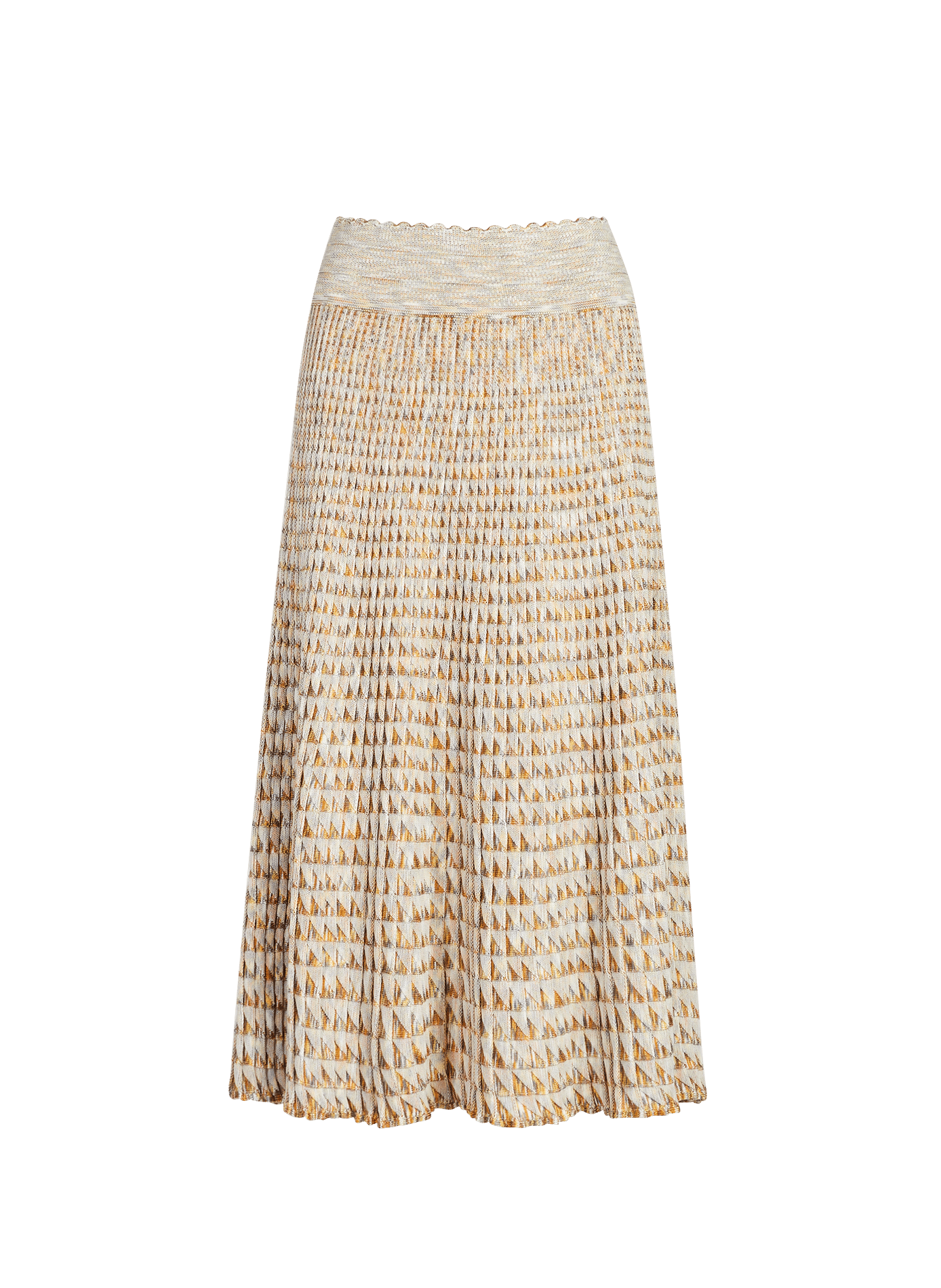 Flowy skirt in cotton and virgin wool knit. MOLLI Beige