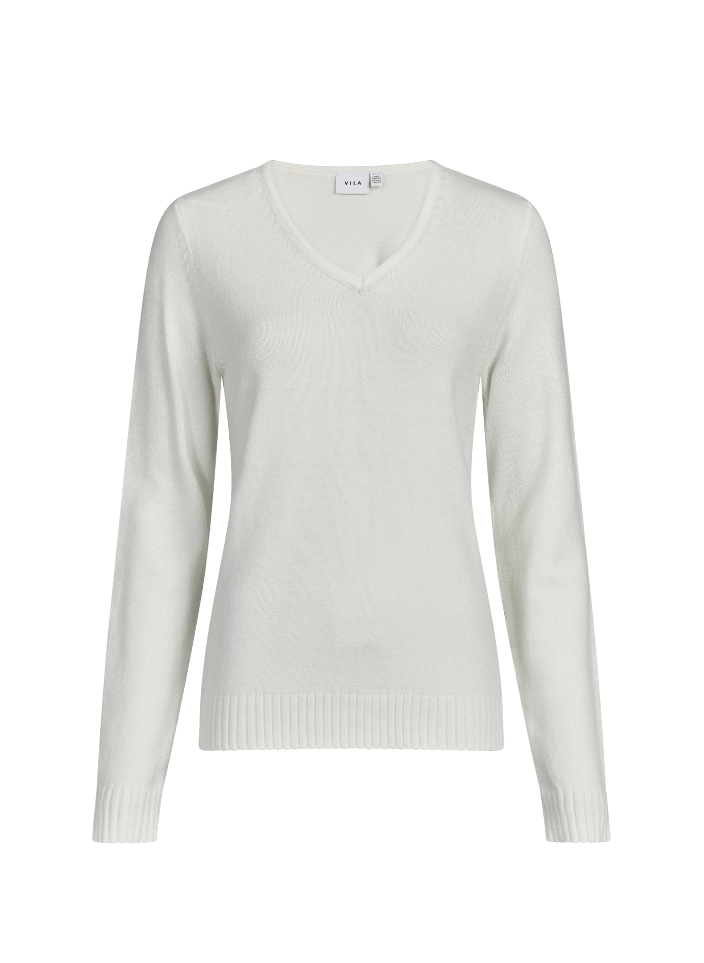 Ribbed V-neck sweater  Blanc
