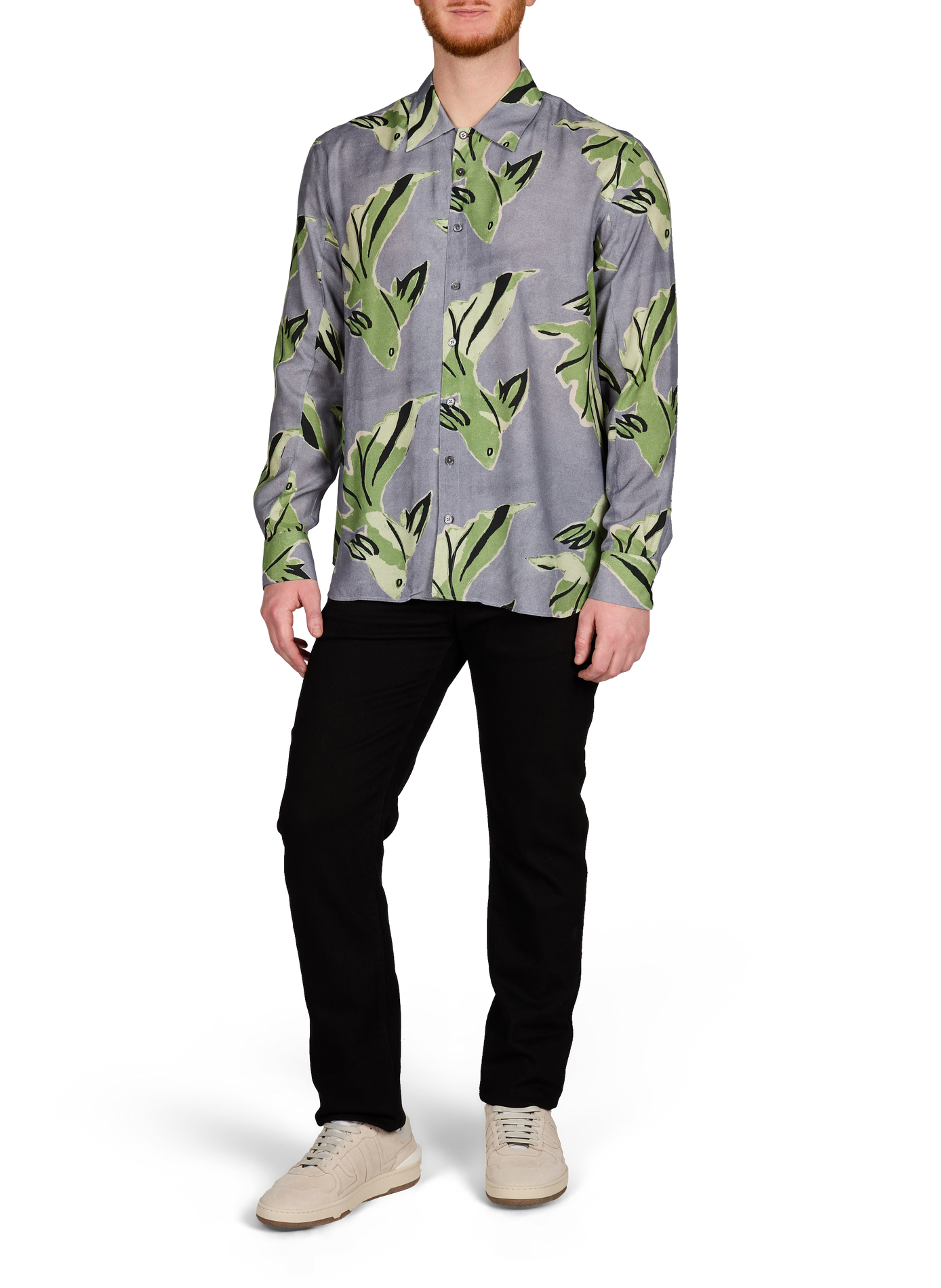 Flowy fish print shirt PAUL SMITH Purple