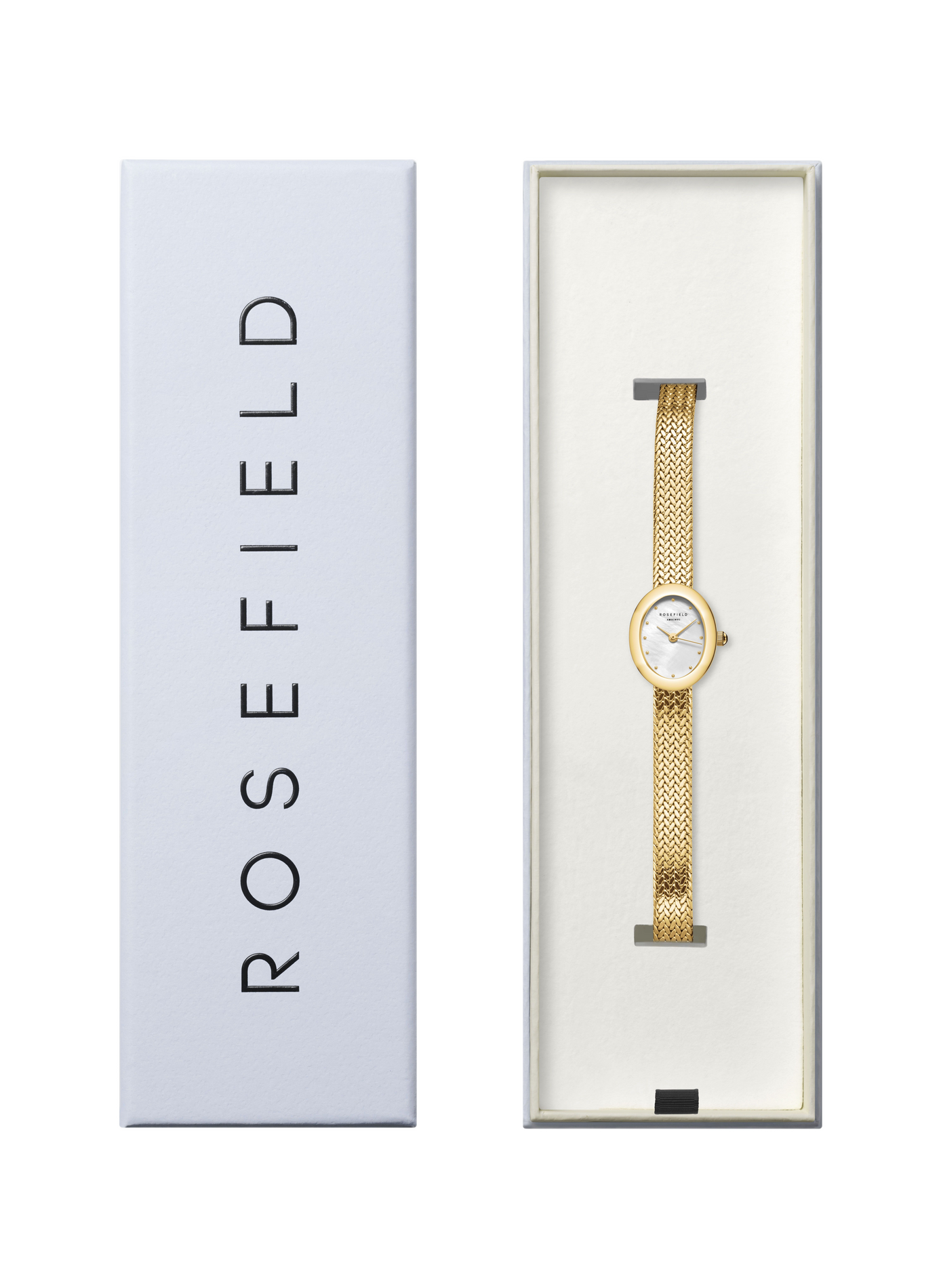 Montre classique Mini Oval en acier inoxydable ROSEFIELD Blanc