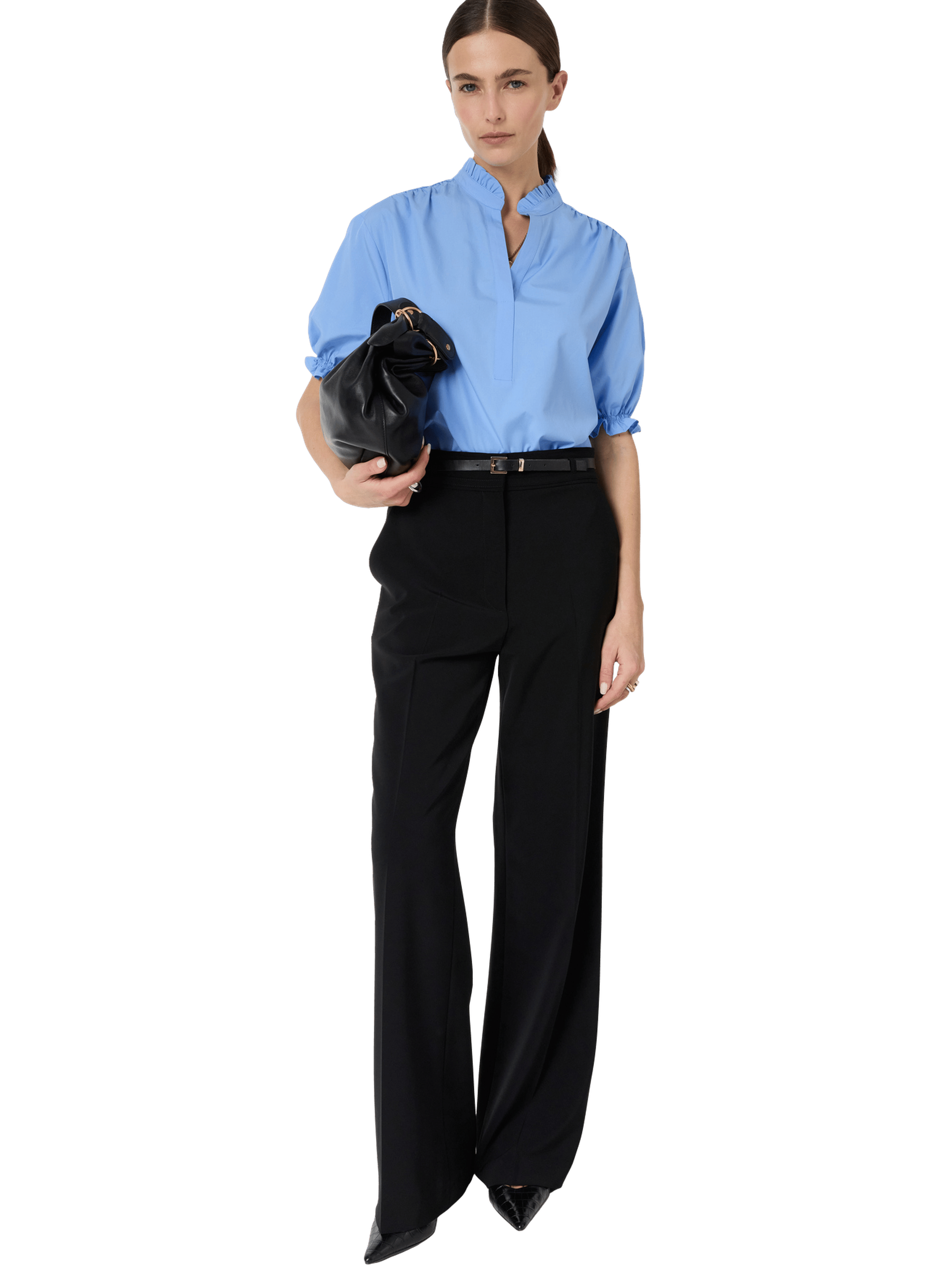 Blouse à volants en coton - chayma GERARD DAREL Bleu