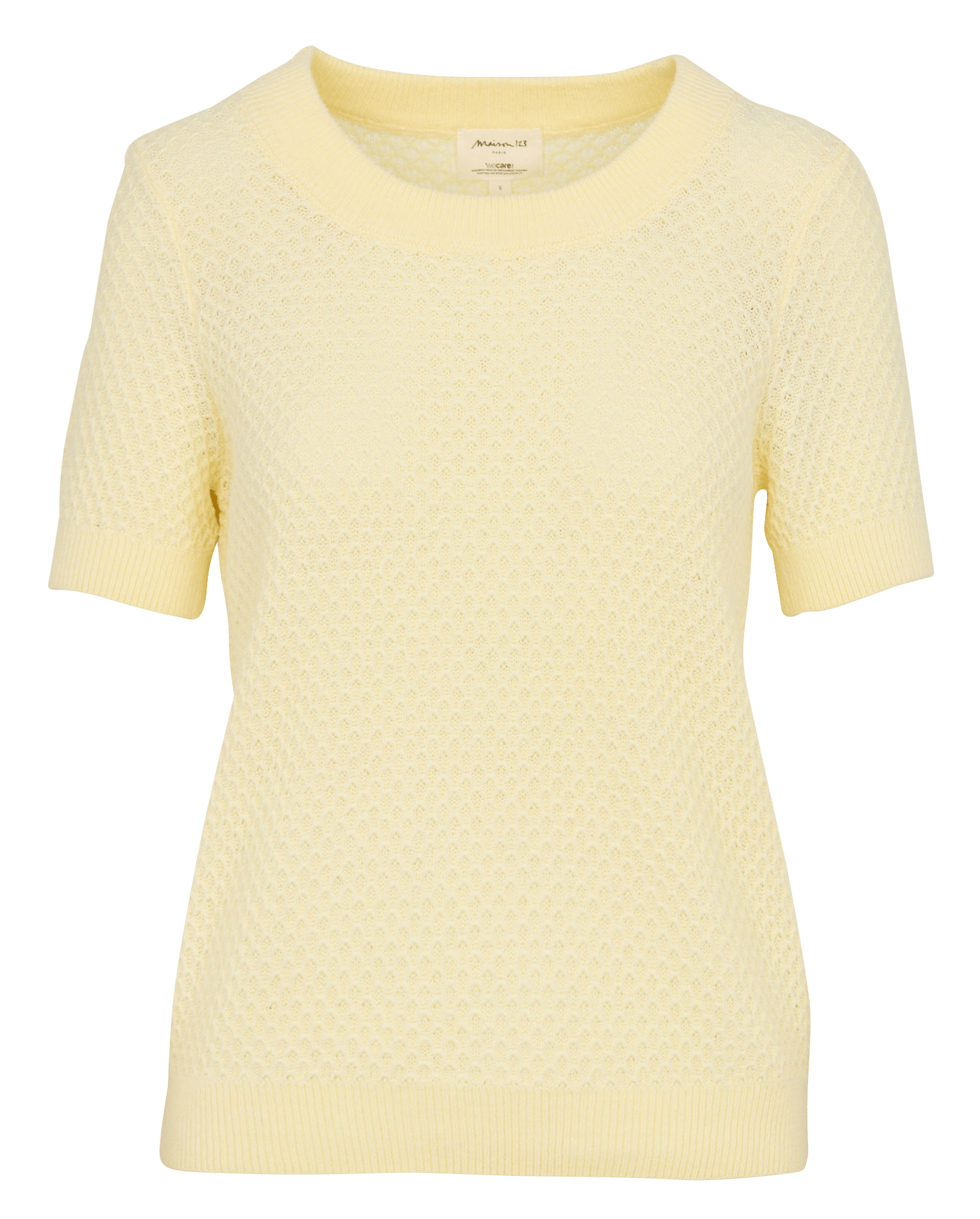 Top col rond en maille de coton mélangé patrizia MAISON 123 Jaune