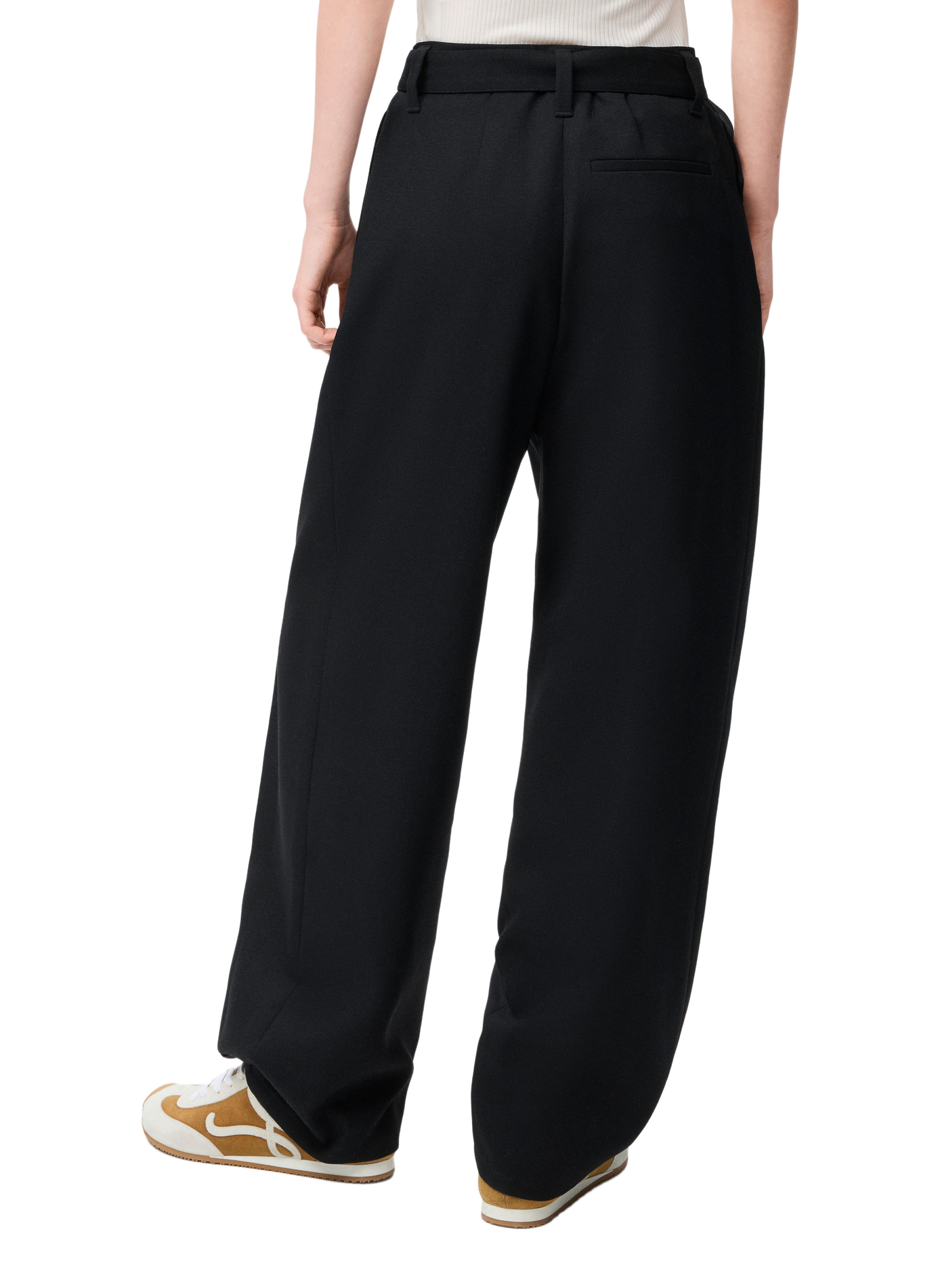 Pantalon tailleur large en laine LOEWE Noir