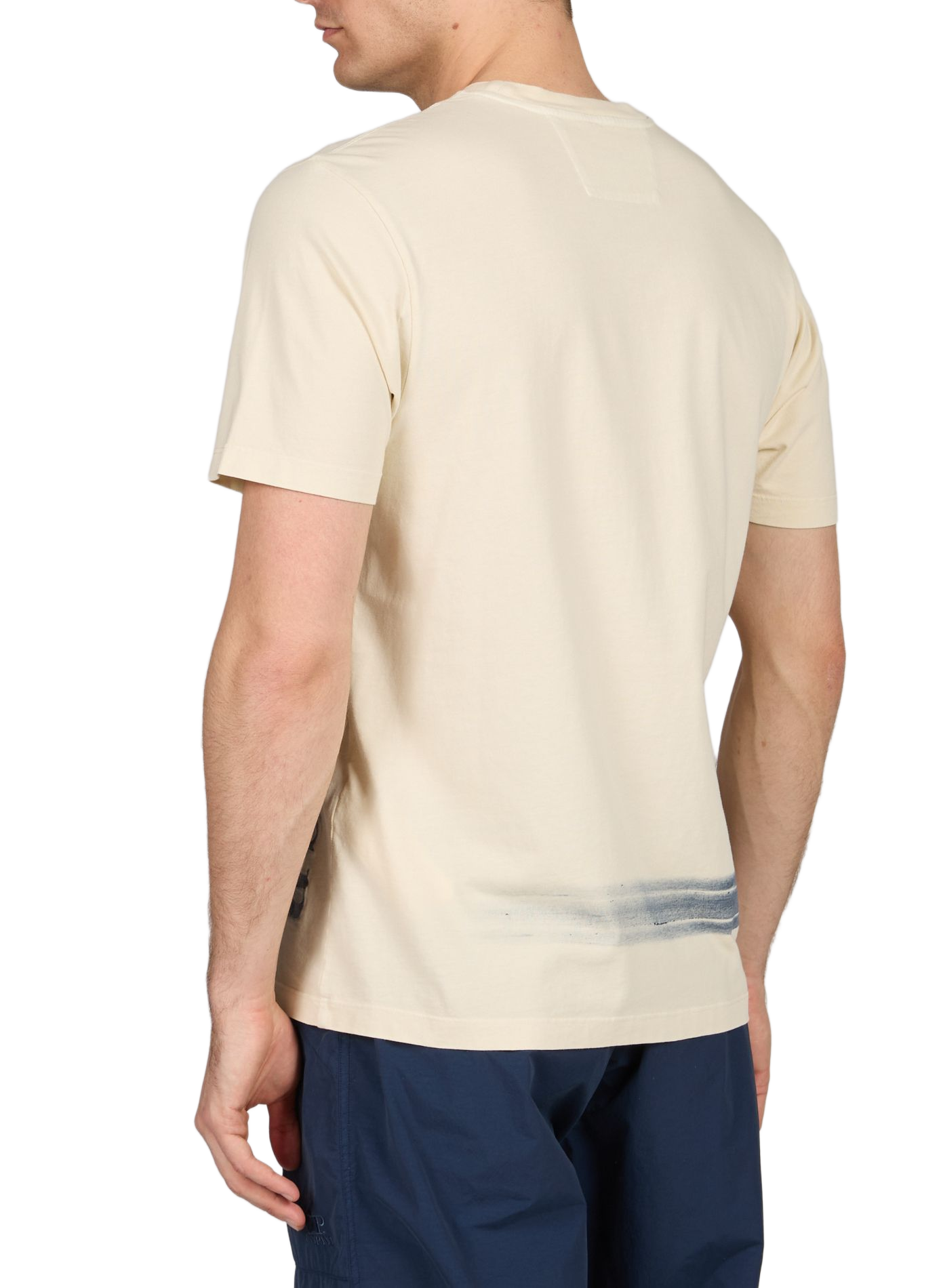 Biker-style cotton t-shirt CP COMPANY Beige