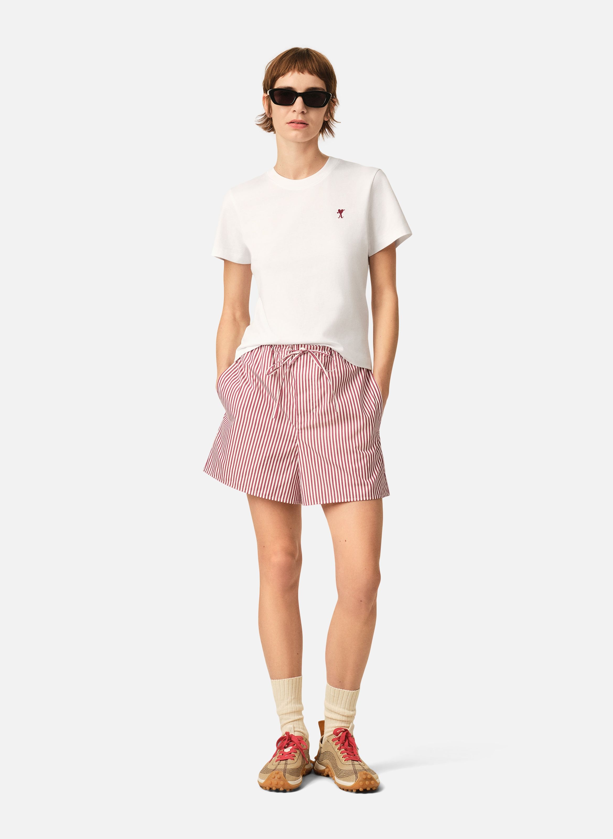 T-shirt ami de coeur en coton AMI PARIS Blanc