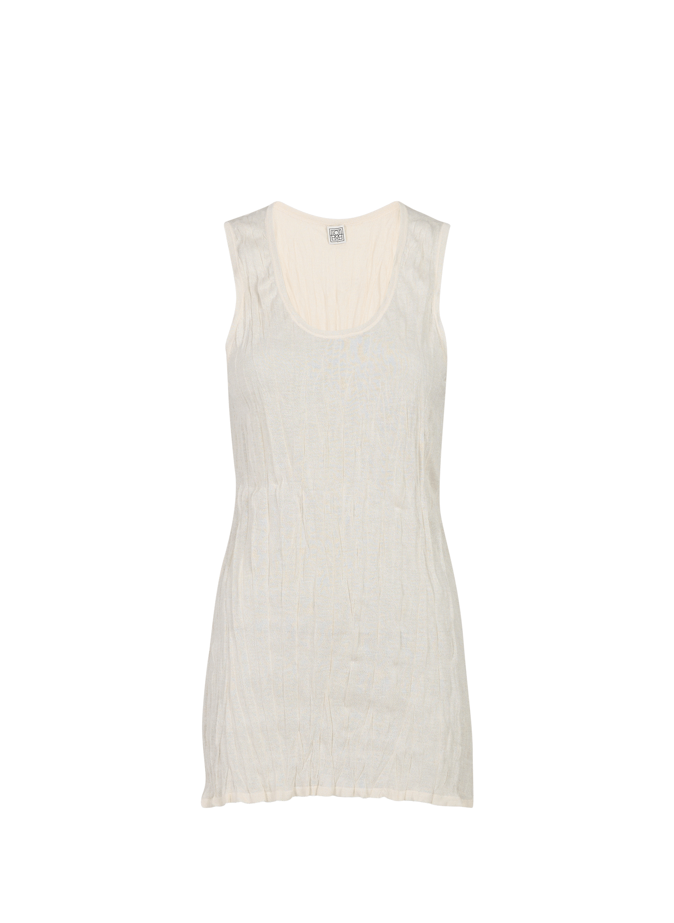 Débardeur froissé long à col rond TOTEME Beige