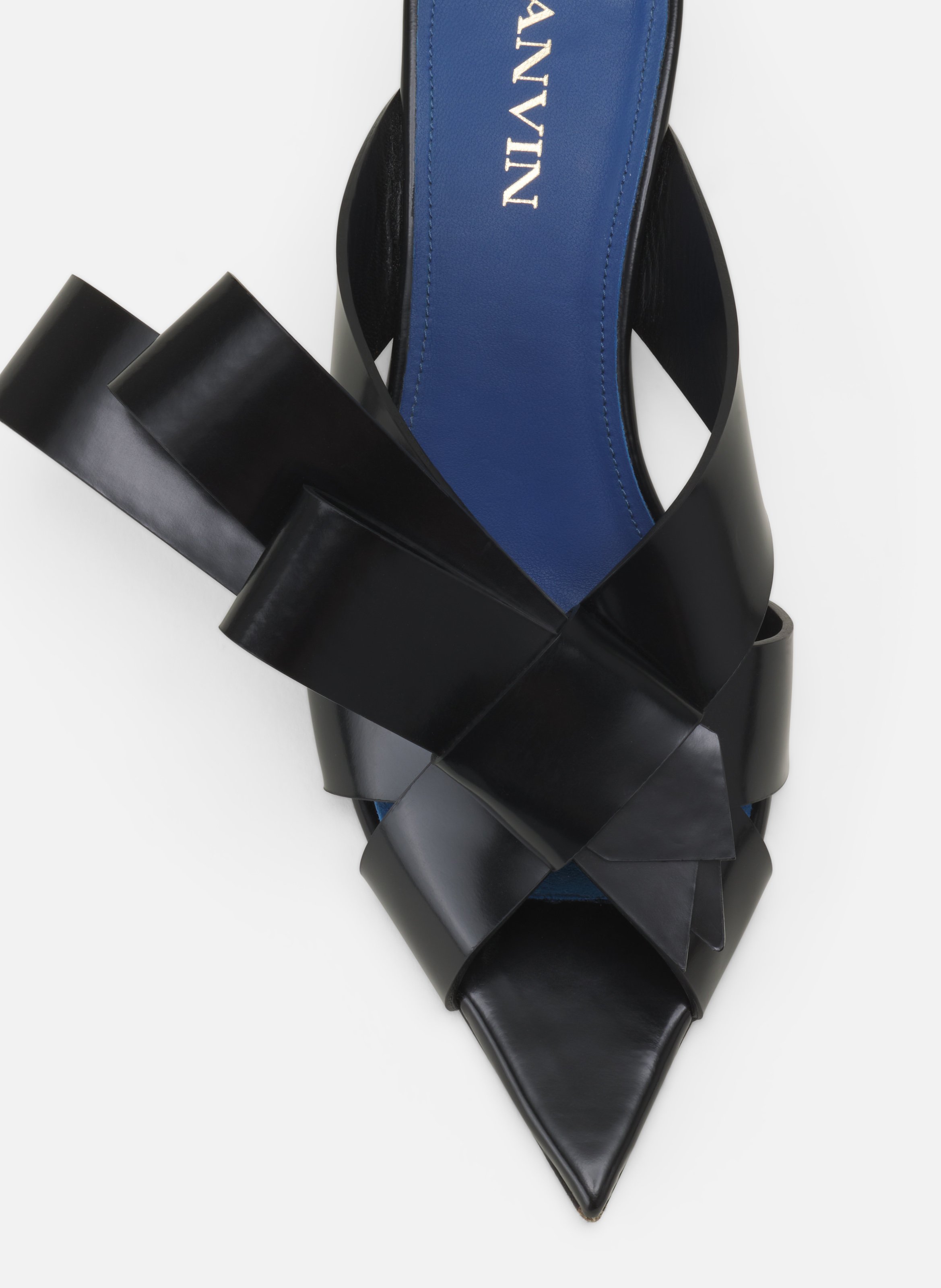 Mule à talon cadeau en cuir LANVIN Noir