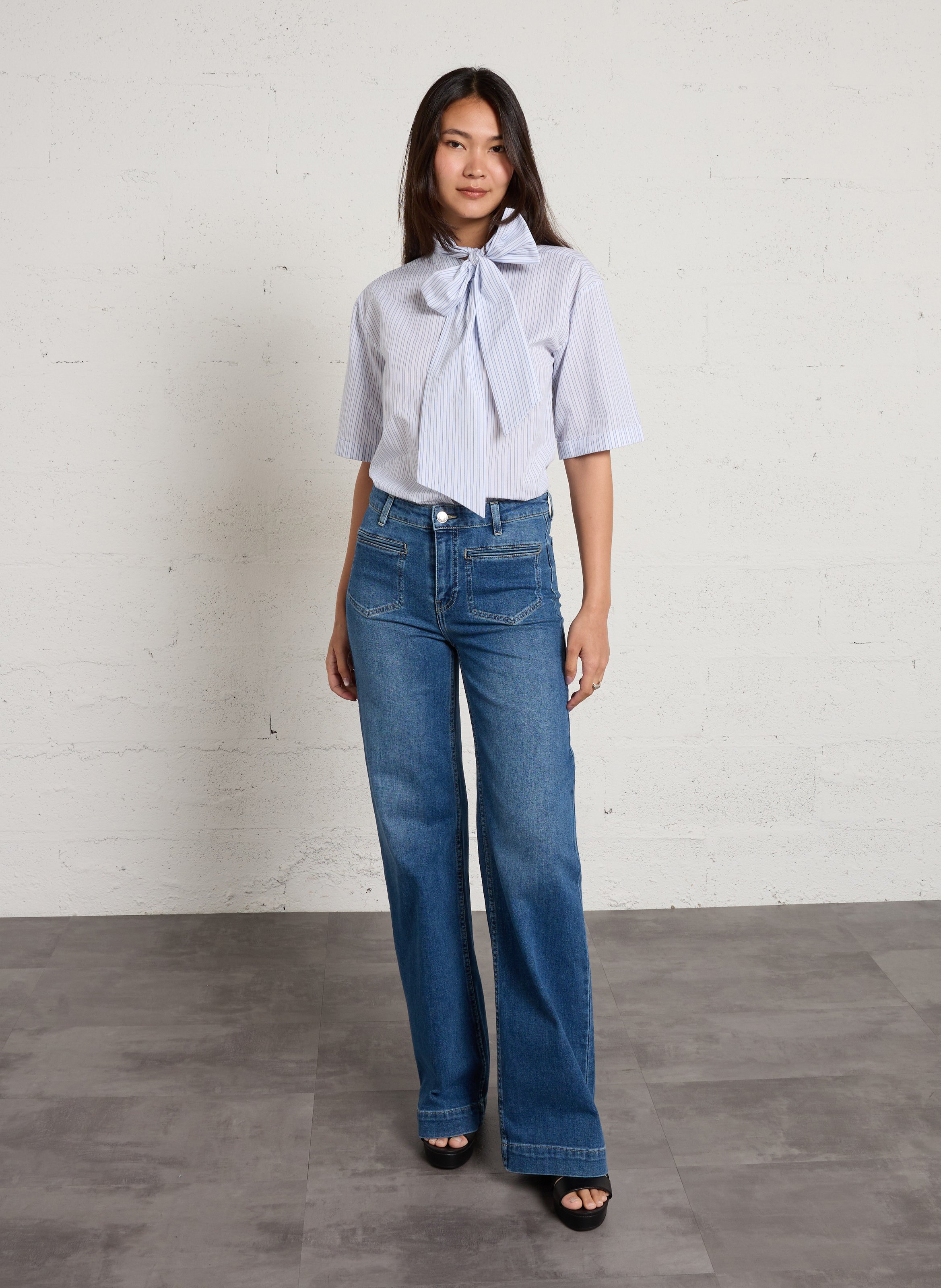 Jean large en coton rebecca MAISON 123 Bleu