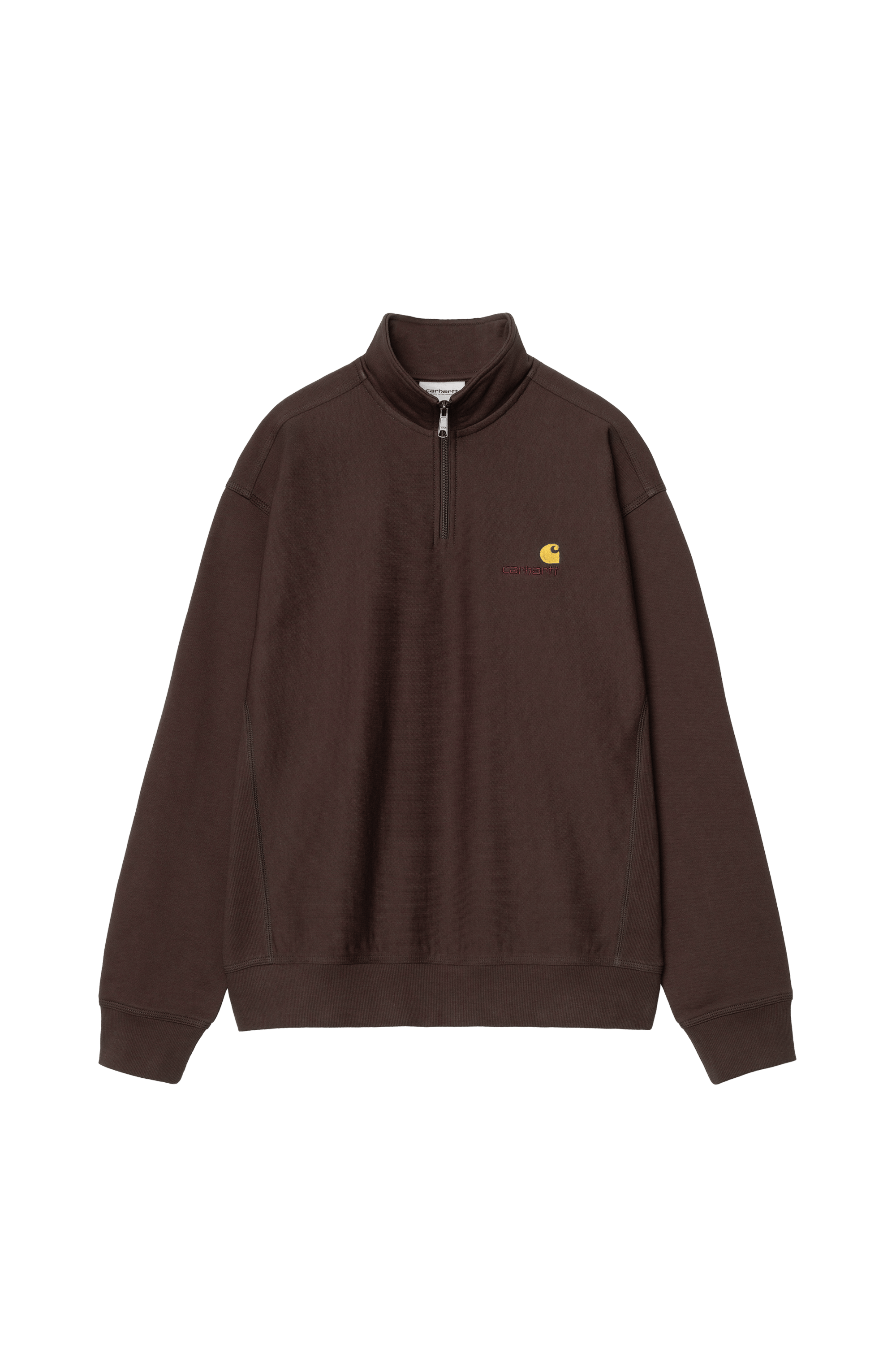 Sweat zippé half zip american script CARHARTT WIP Marron
