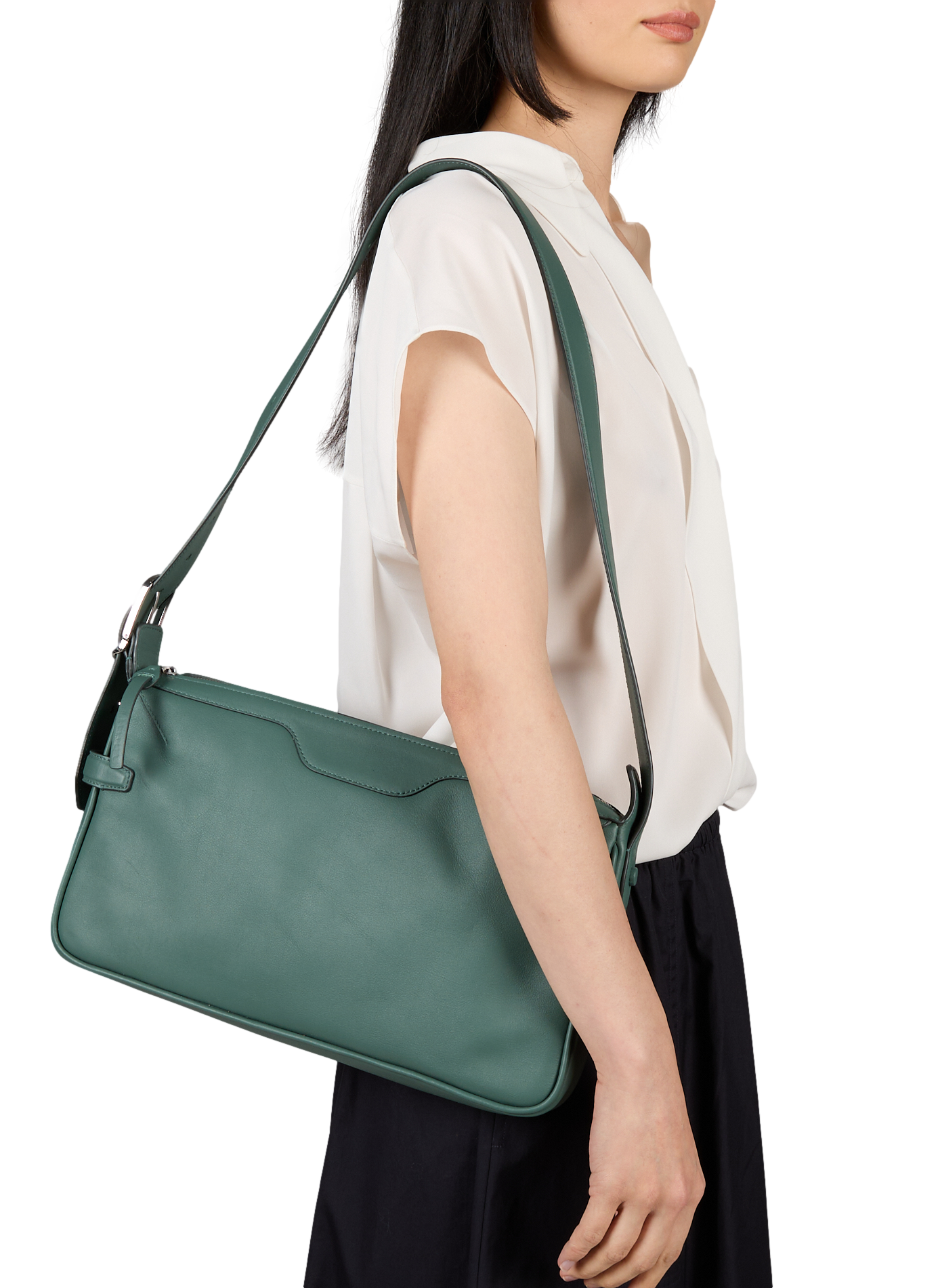 Sac porté épaule en cuir BONASTRE Vert