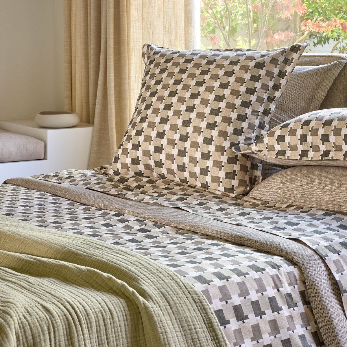 Taie d'oreiller en satin de coton, lucio BOSS HOME Multicolore