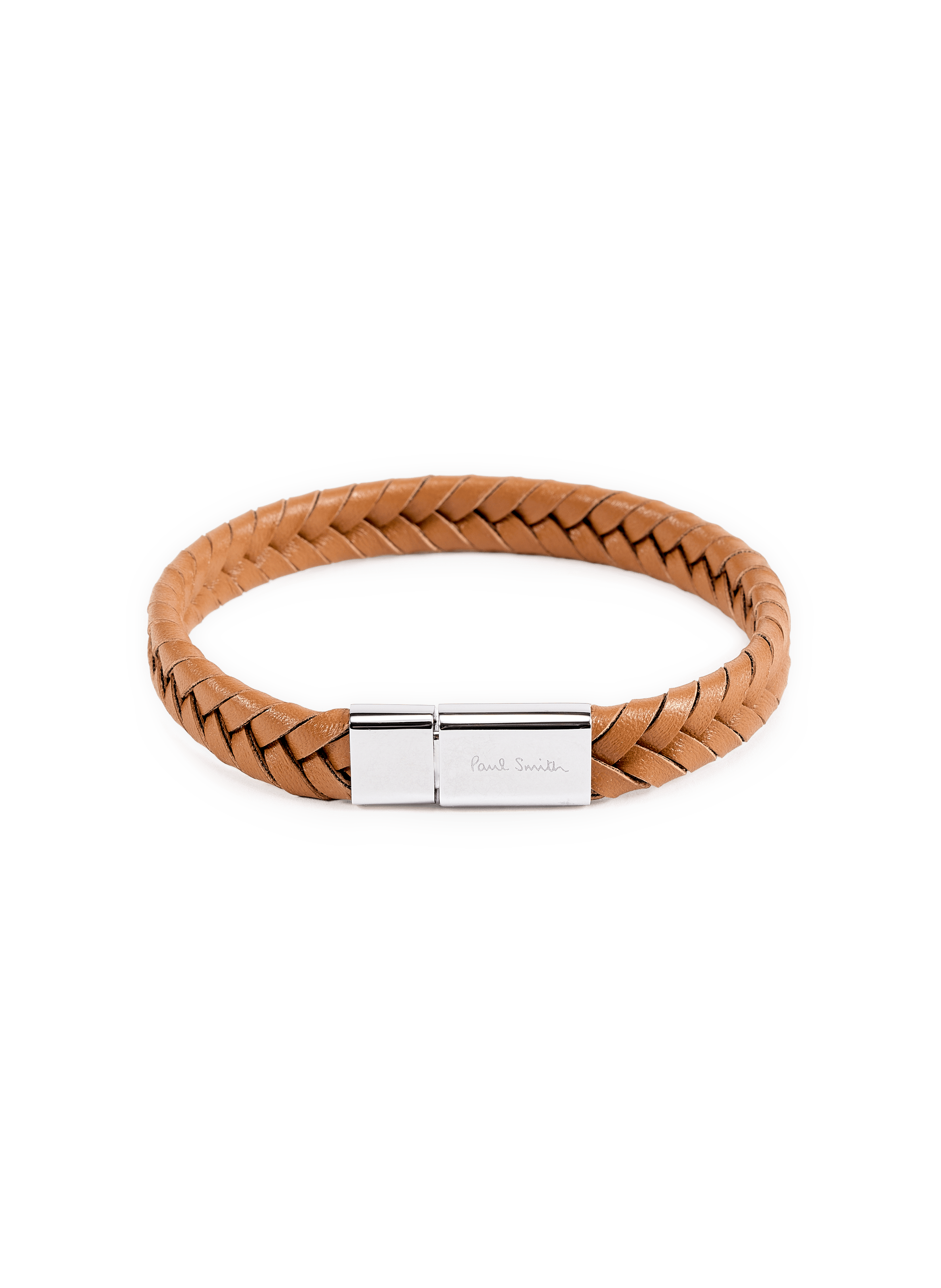 Bracelet en cuir tressé PAUL SMITH Marron