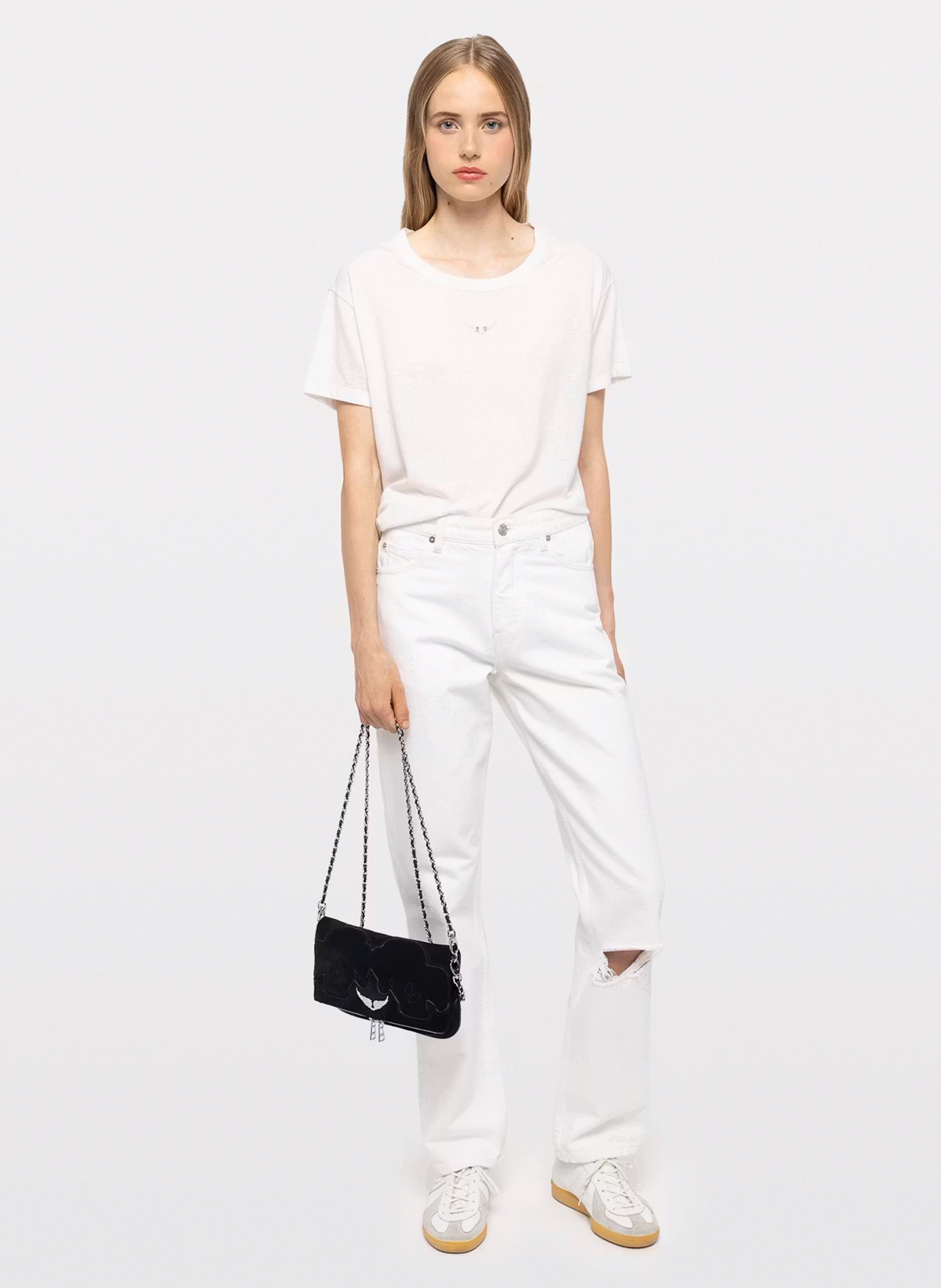 Sac bandoulière en cuir velours rock ZADIG&VOLTAIRE Noir