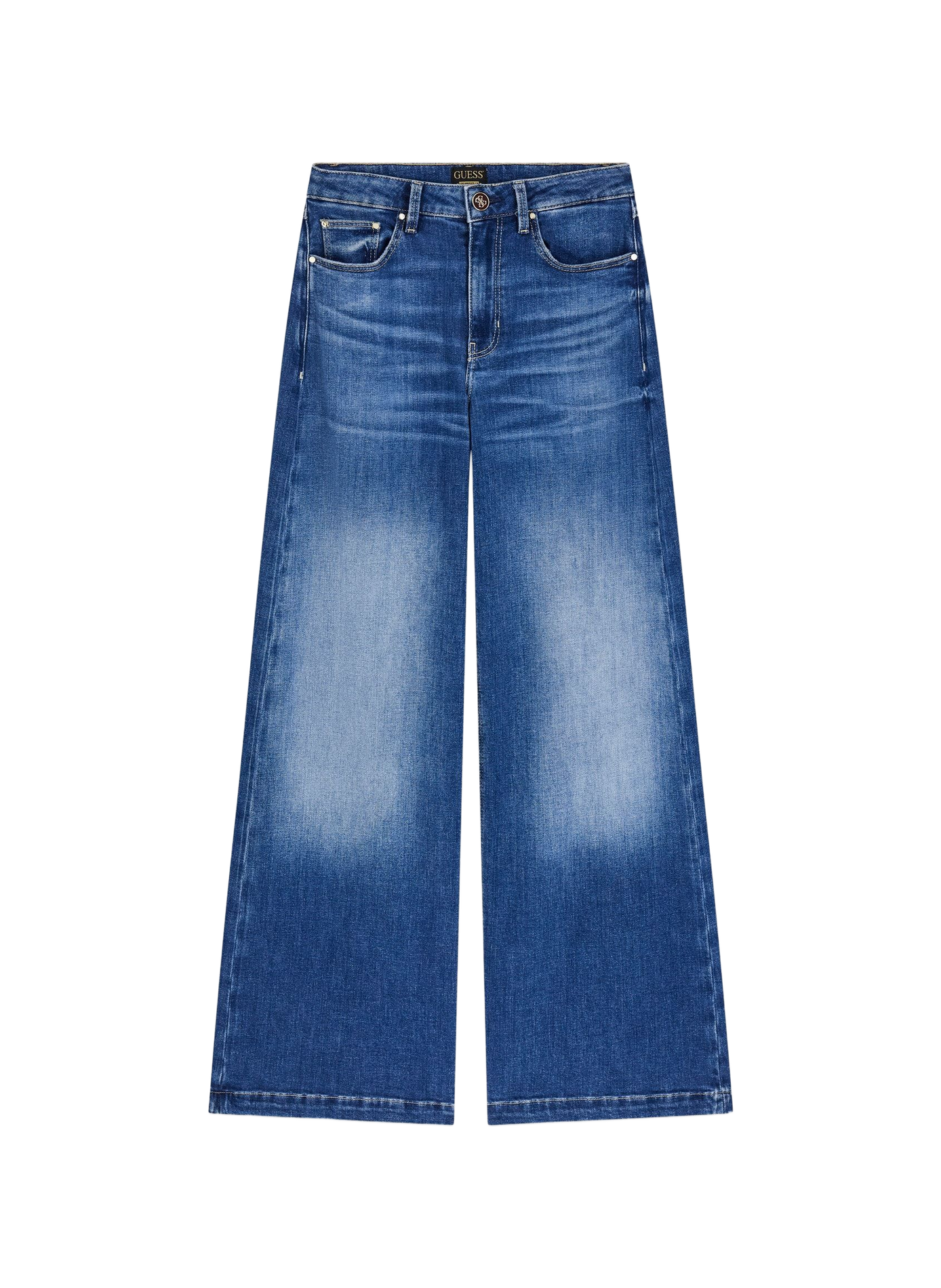 Weite Hose aus Baumwollmischung GUESS Blau