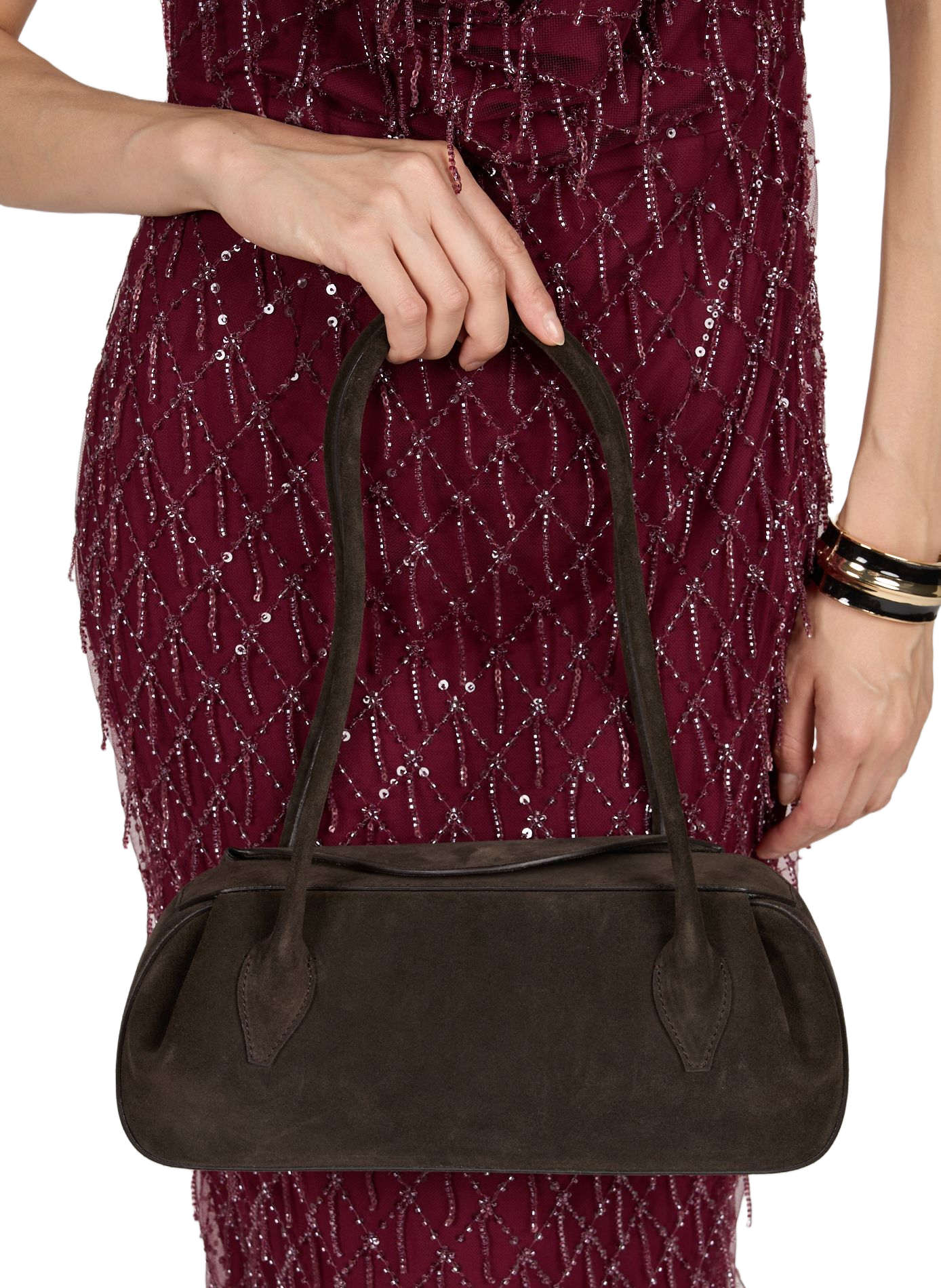 Mochi suede leather handbag YUZEFI Brown