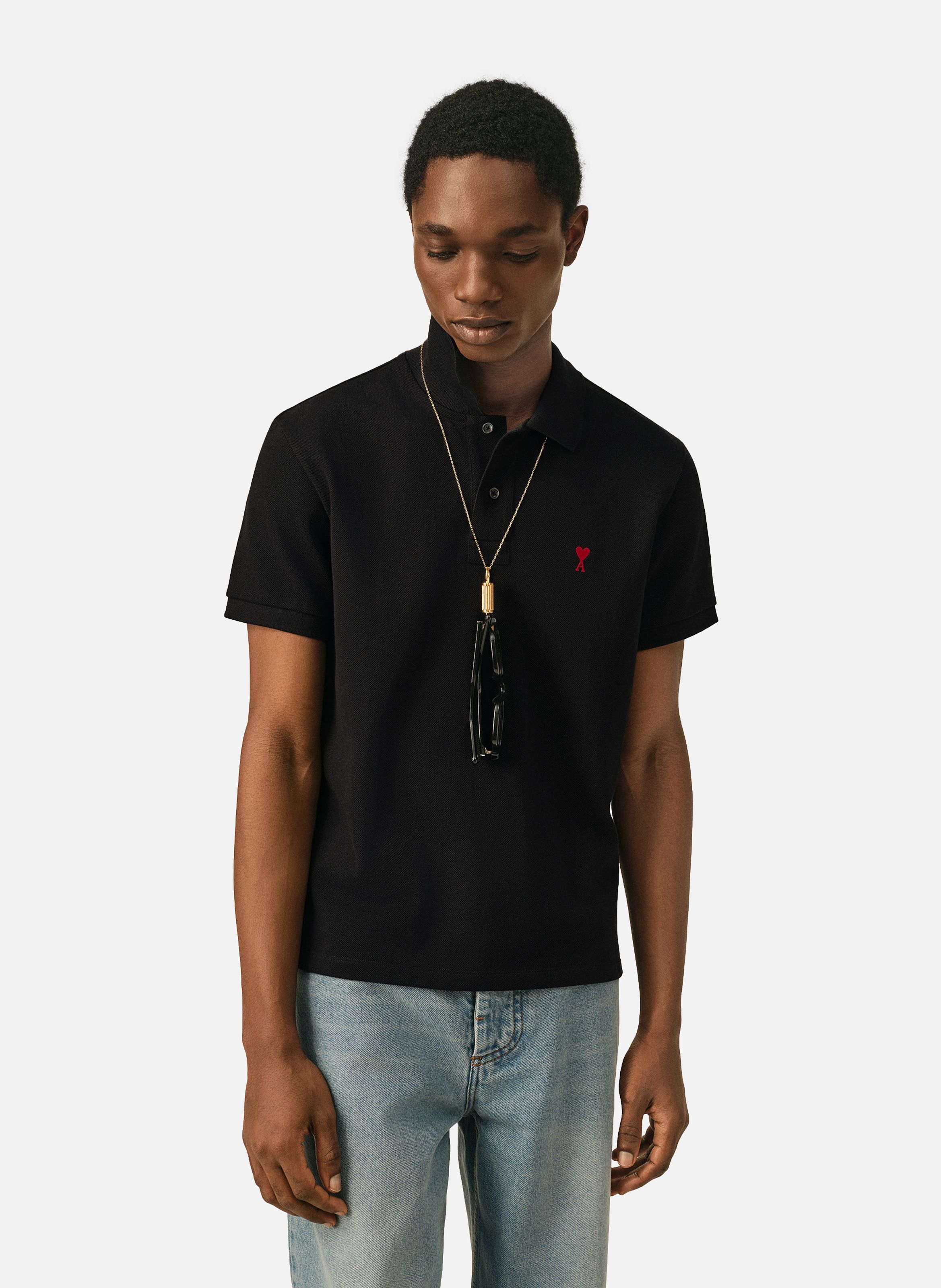 Polo ami de coeur unisexe AMI PARIS Noir