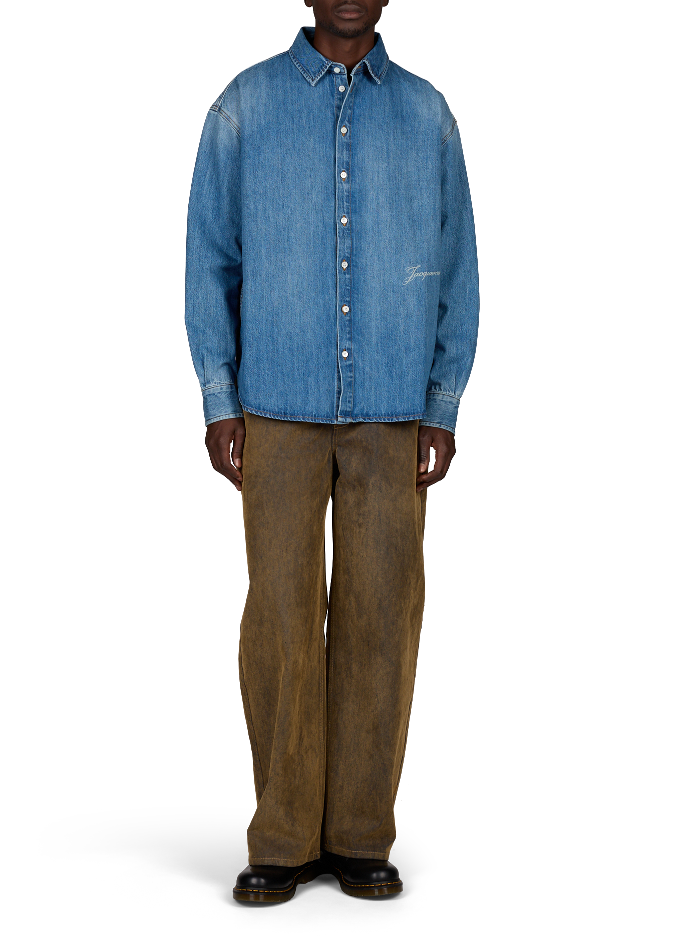 Ruime denim blouse van katoen. JACQUEMUS Blauw