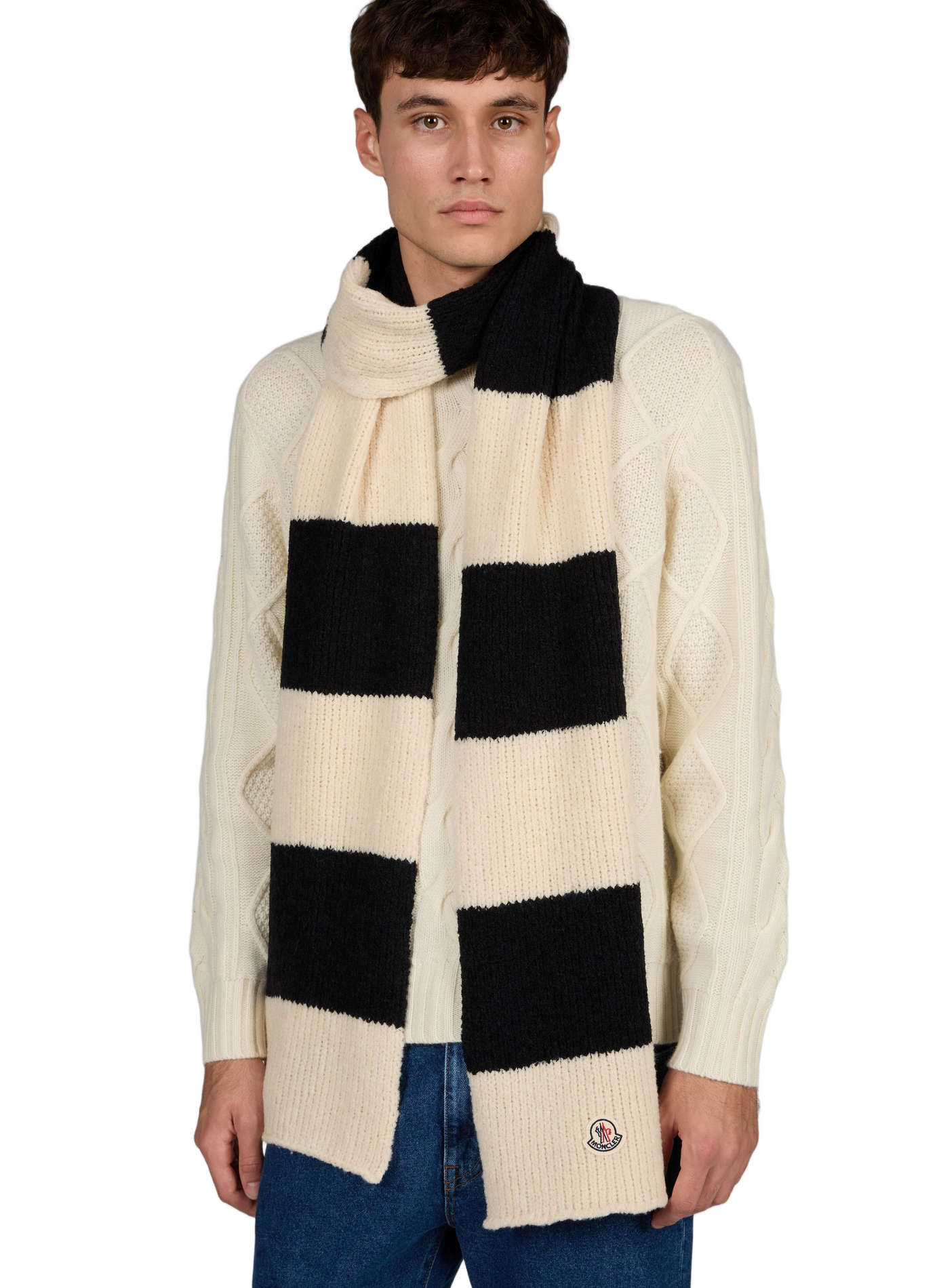 Striped wool blend scarf MONCLER Multicolour