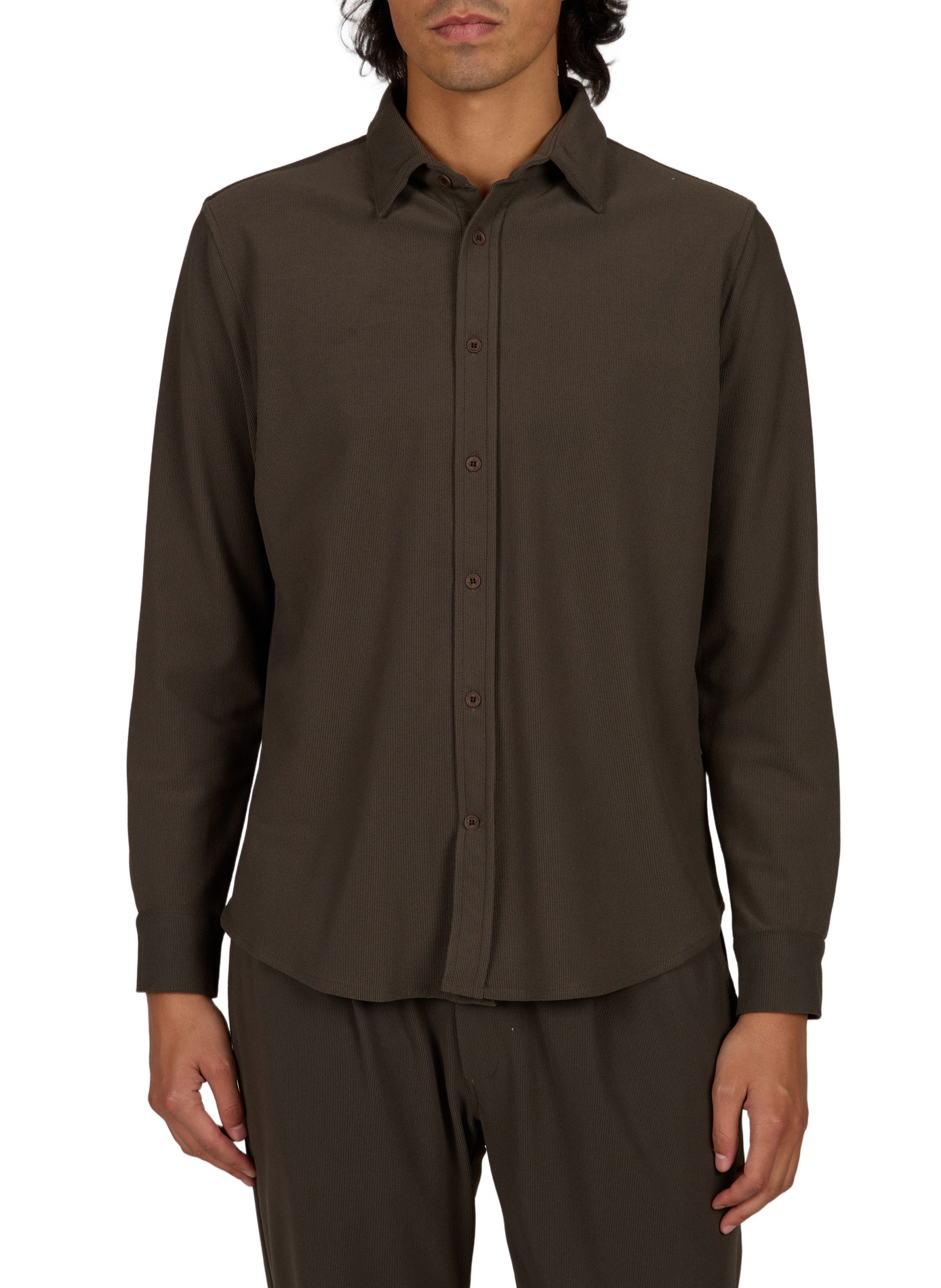 Chemise Jean Villa droite aspect velours côtelé 1789 CALA Kaki