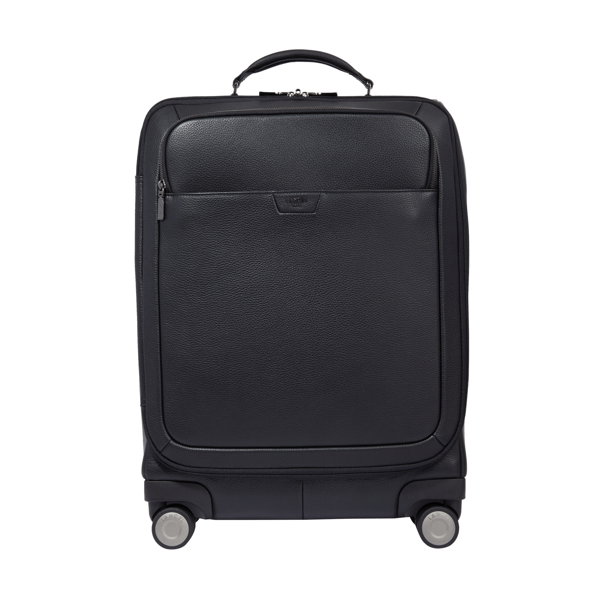 Valise cabine en cuir velouté grainé souple LANCEL Noir