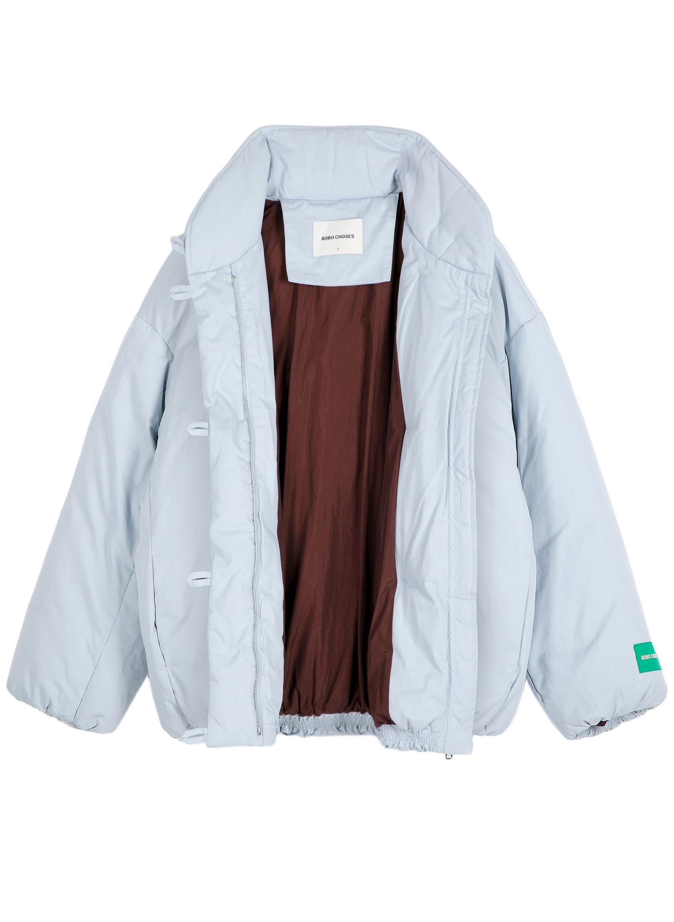 Plain oversized puffer jacket with stand-up collar BOBO CHOSES Blue