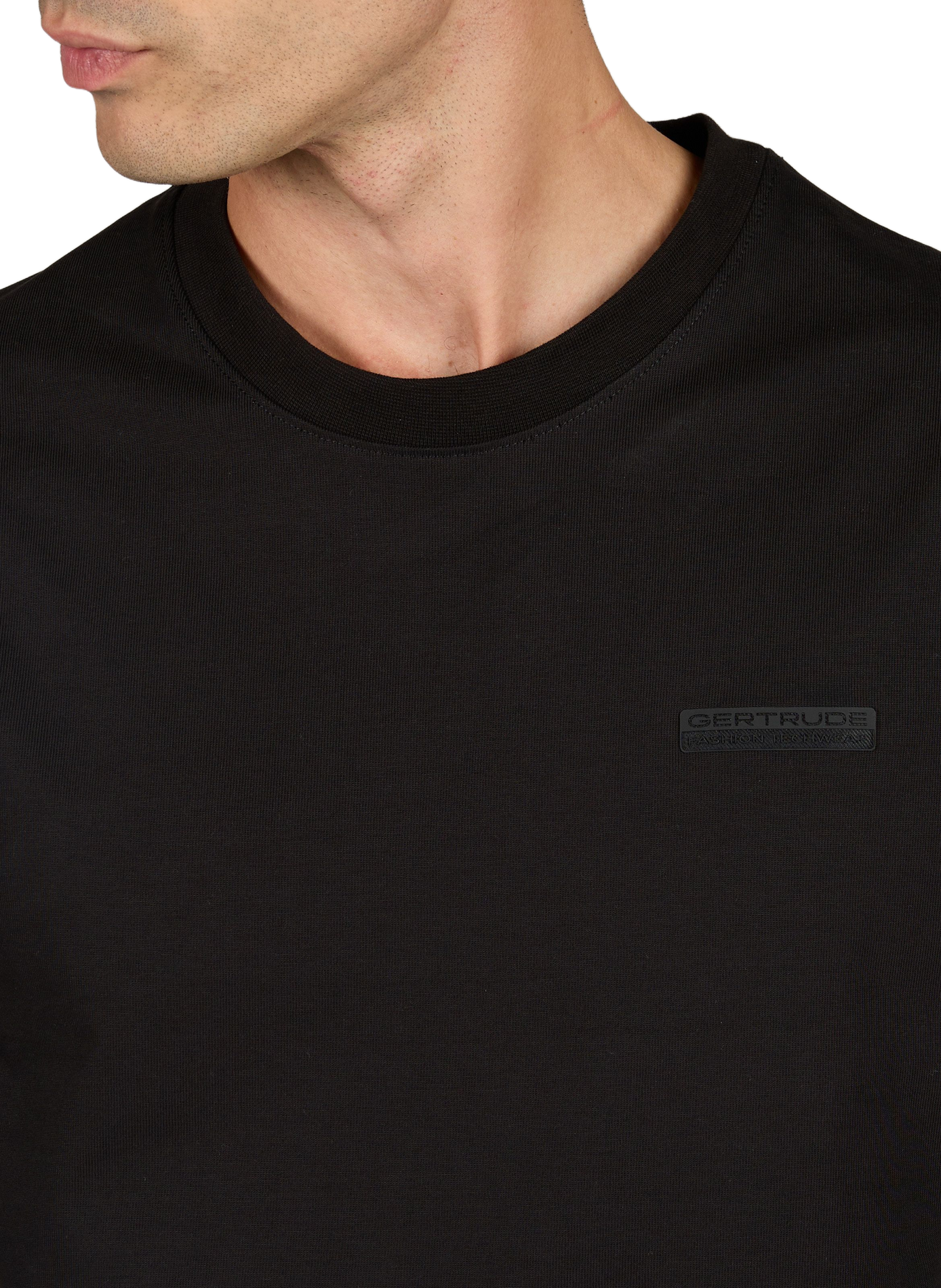 Loose-fitting plain cotton t-shirt GERTRUDE Black