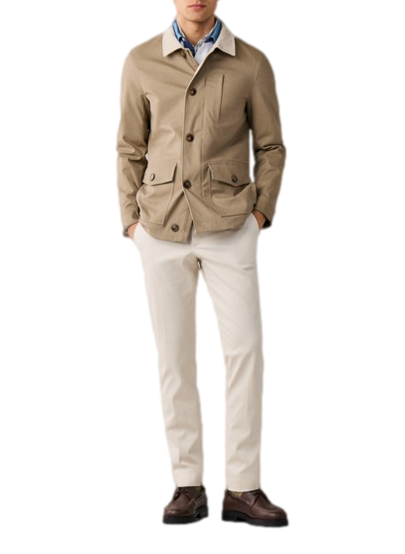 Oversized denim jacket FACONNABLE Beige