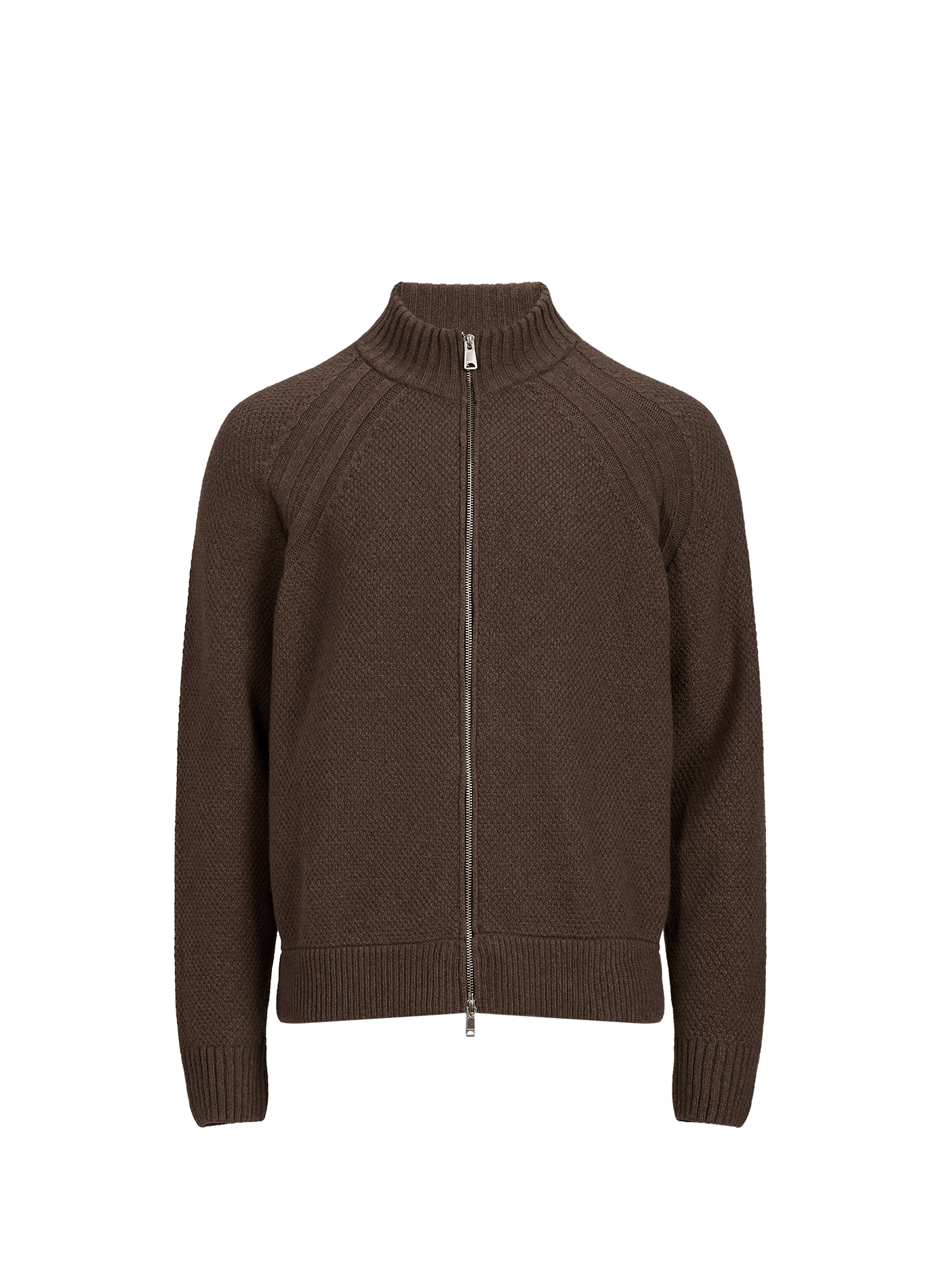 Straight-cut wool-blend zip-up sweater NAPAPIJRI Brown
