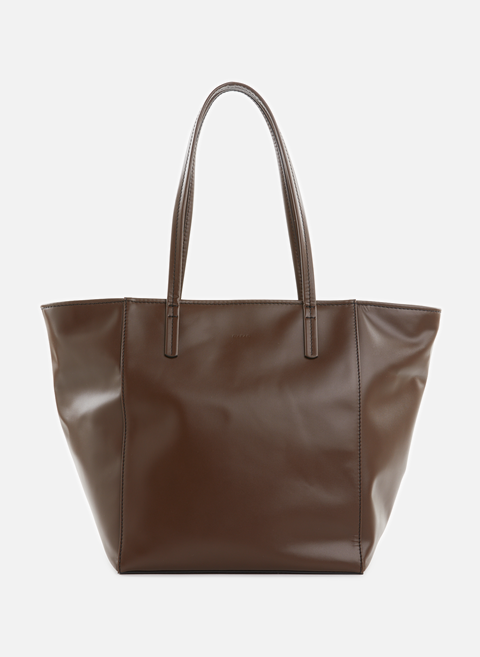 Brown leather tote bagBY FAR 
