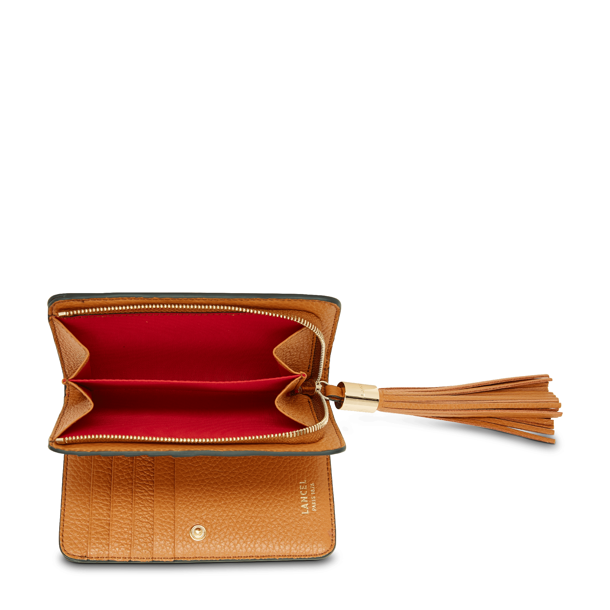 Portefeuille rectangulaire zippé premier flirt de lancel en cuir LANCEL Marron