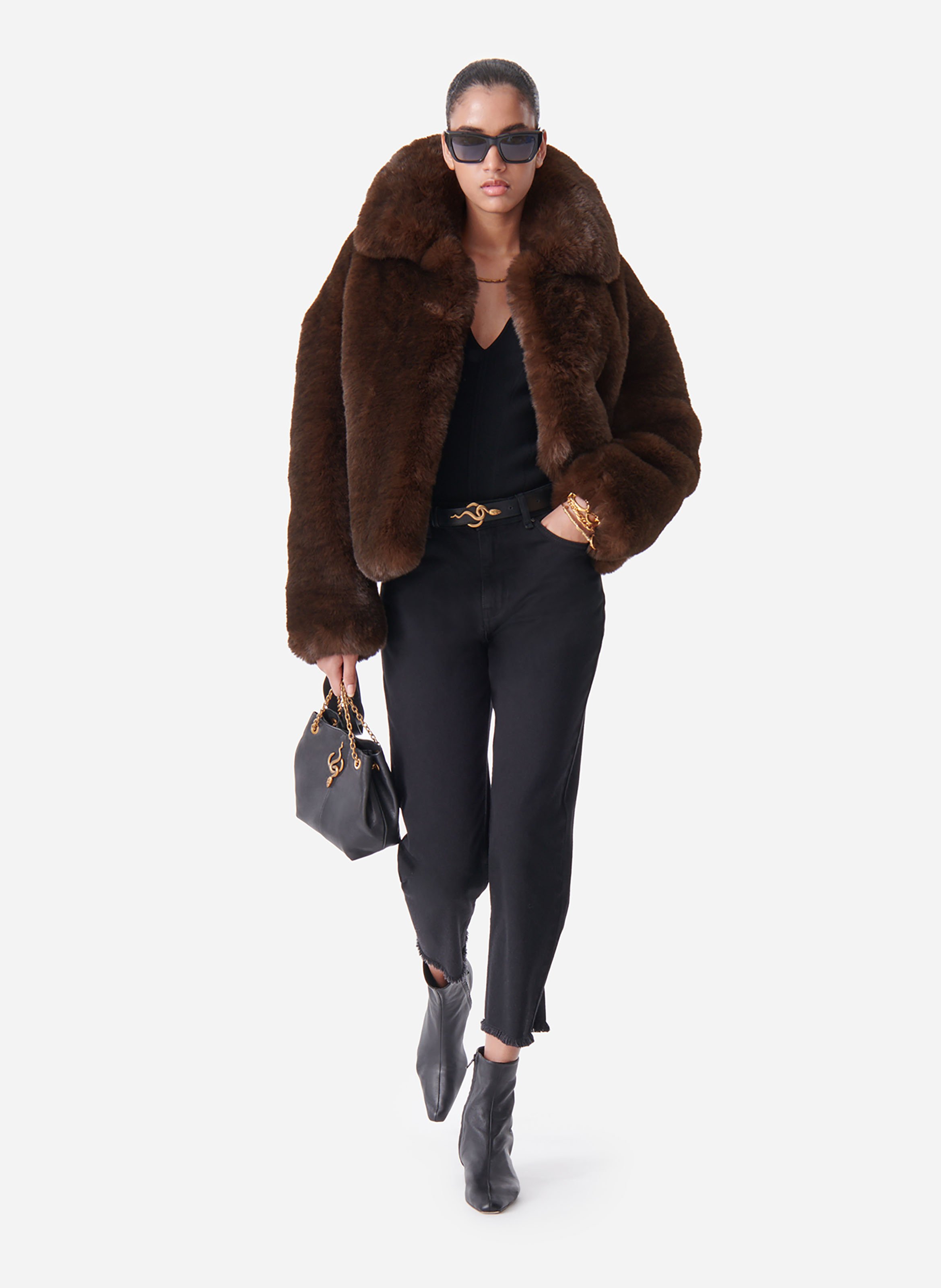 Manteau fausse fourrure daniel VANESSA BRUNO Marron