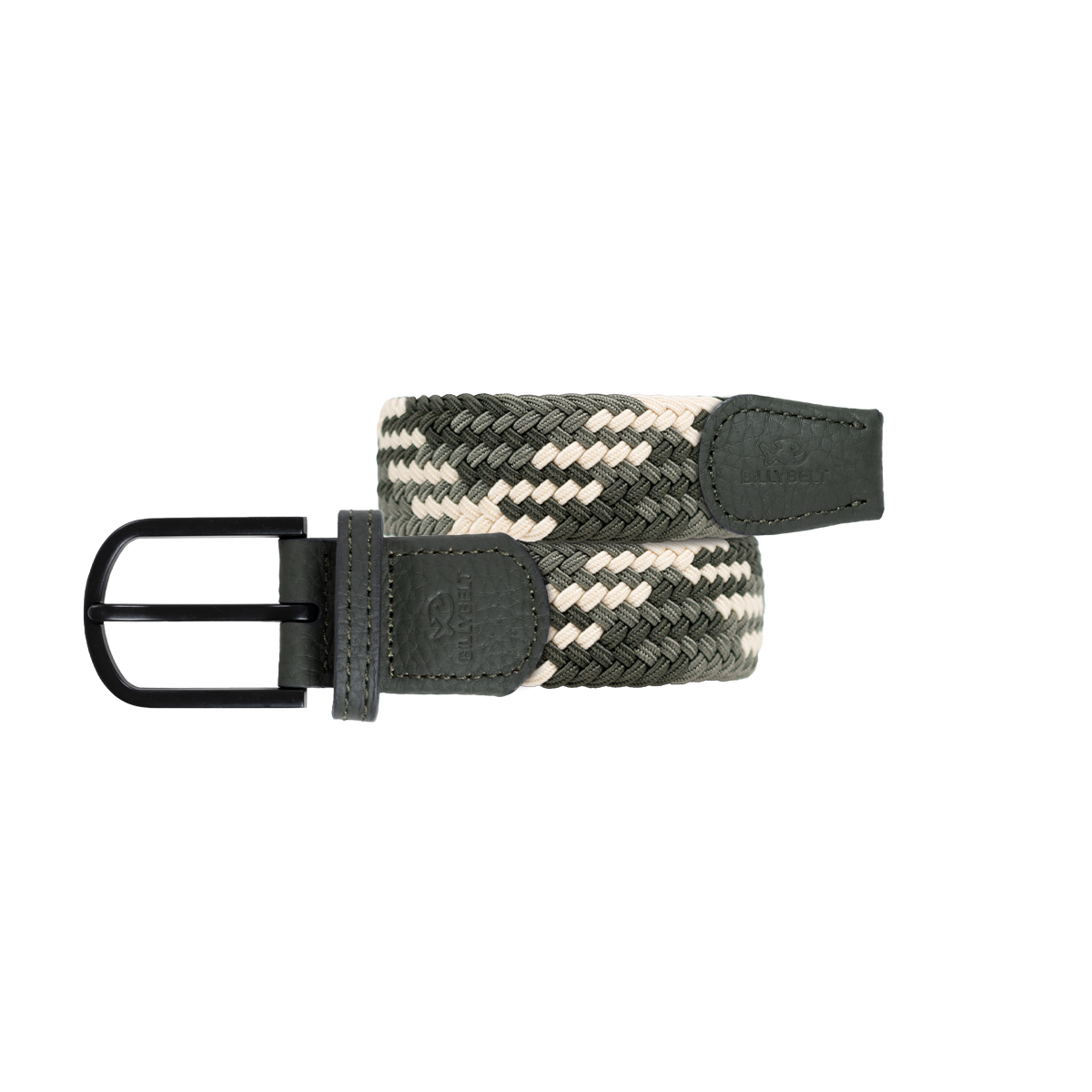 Ceinture tressée élastique multicolore BILLYBELT Vert