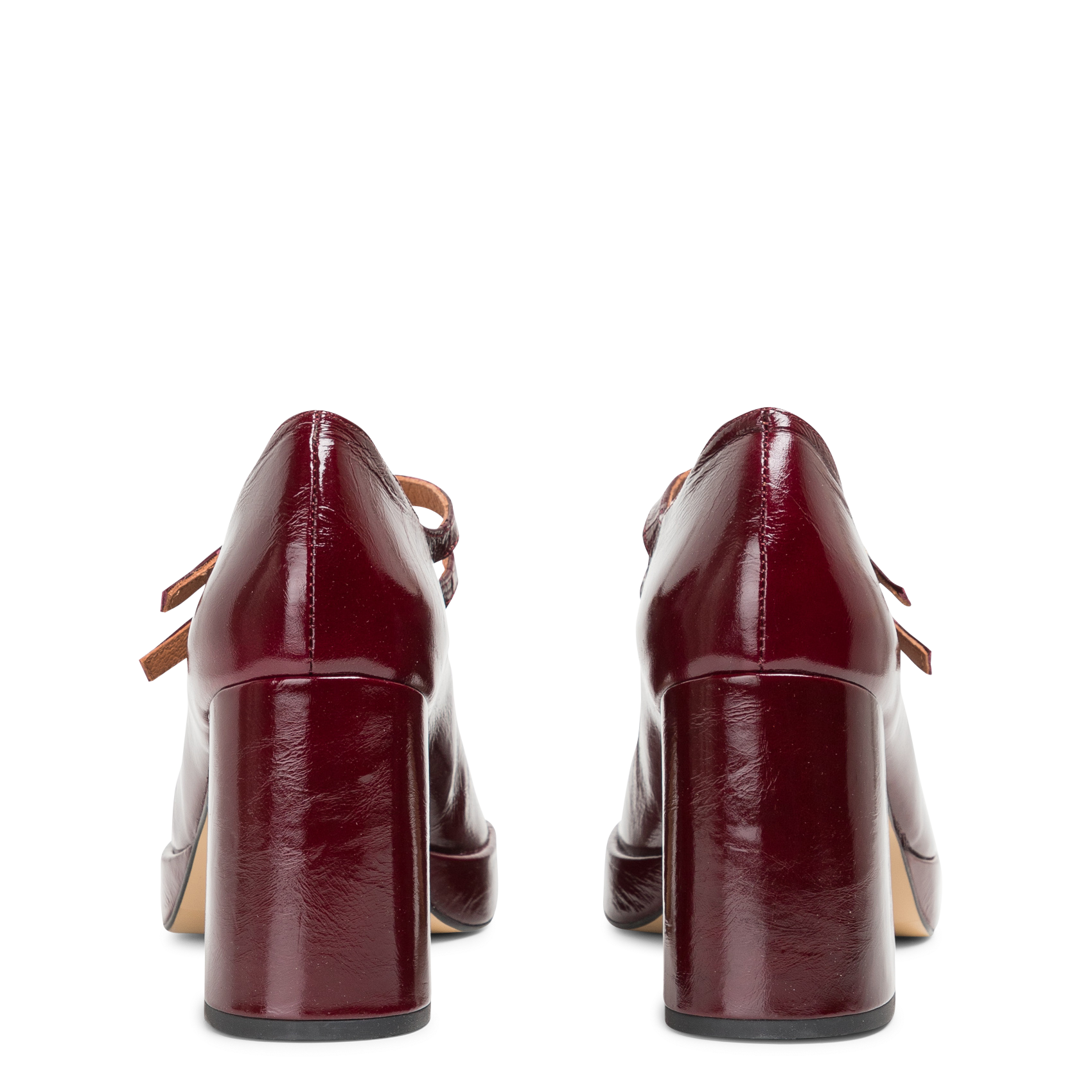 Babies à doubles brides et plateforme verite JONAK Rouge