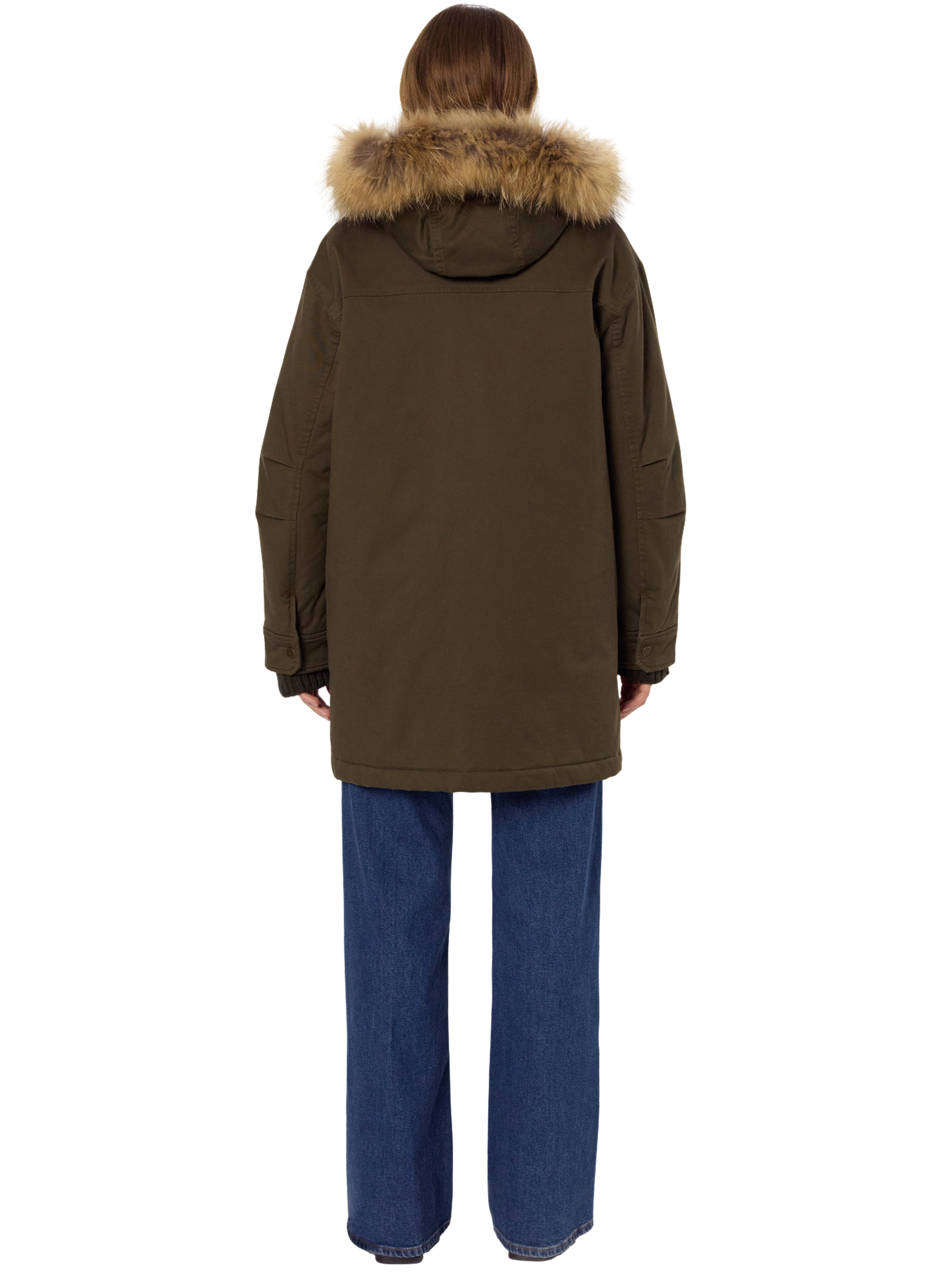 Parka en coton à capuche en fourrure - mina GERARD DAREL Vert