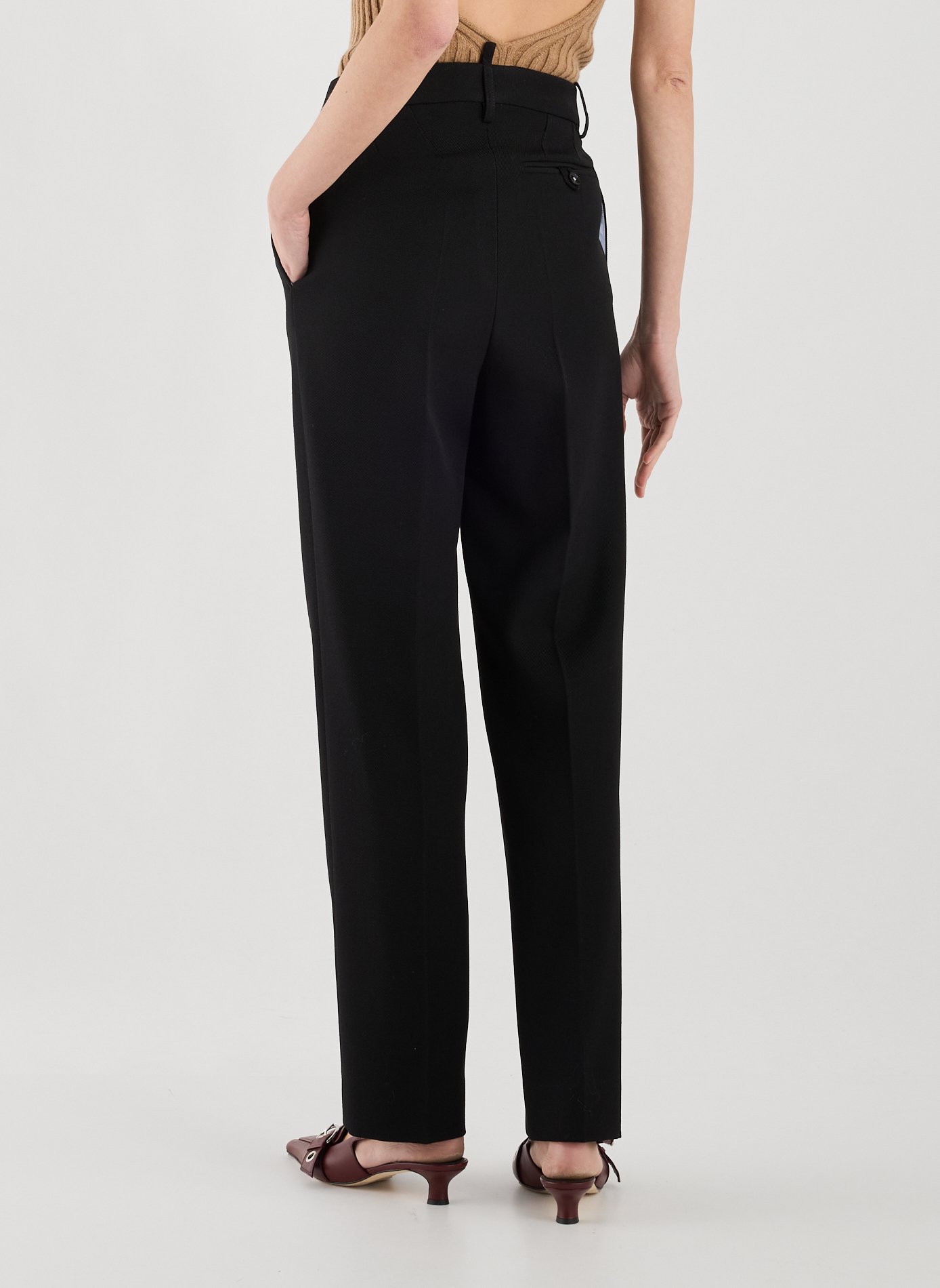 Pleated virgin wool trousers VICTORIA BECKHAM Black