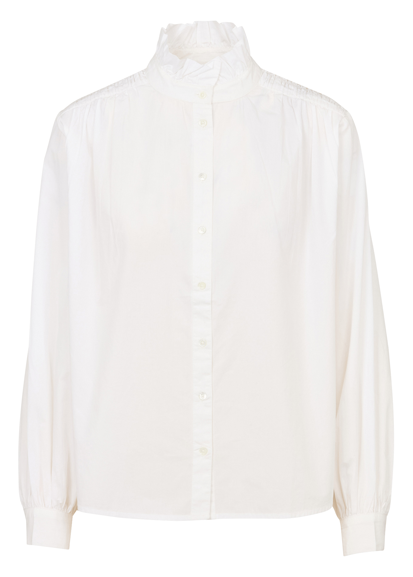 Blouse col montant unie en coton sia MAISON 123 Blanc