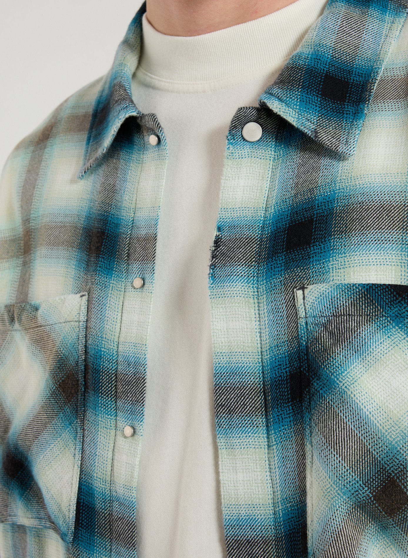 Classic Checkered Shirt in Blended Cotton REPRESENT Blue