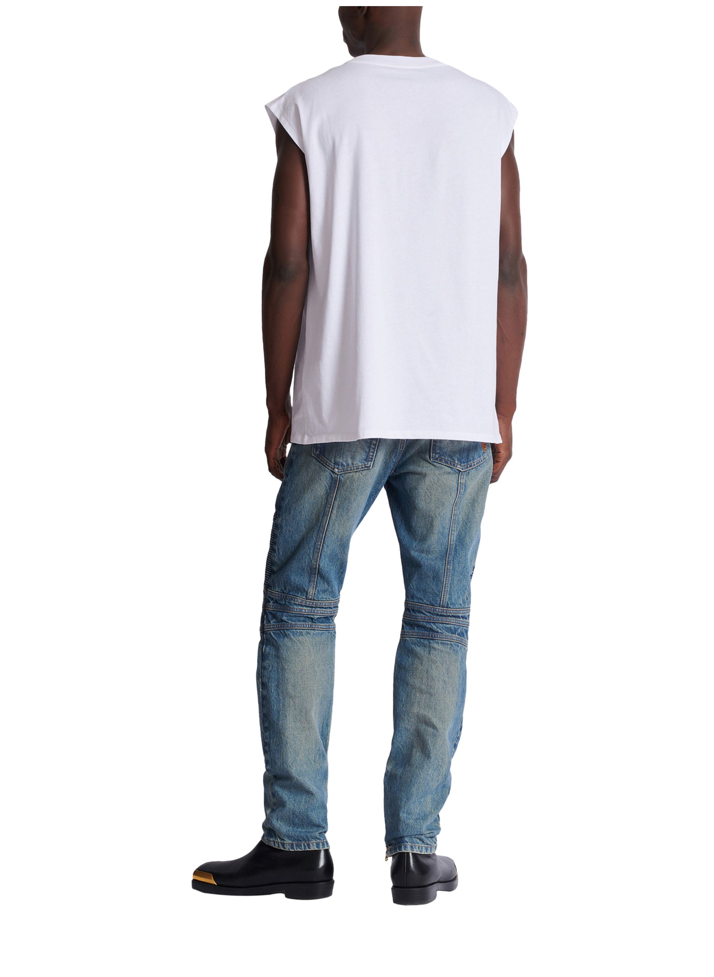 Débardeur décontracté avec imprimé BALMAIN Blanc