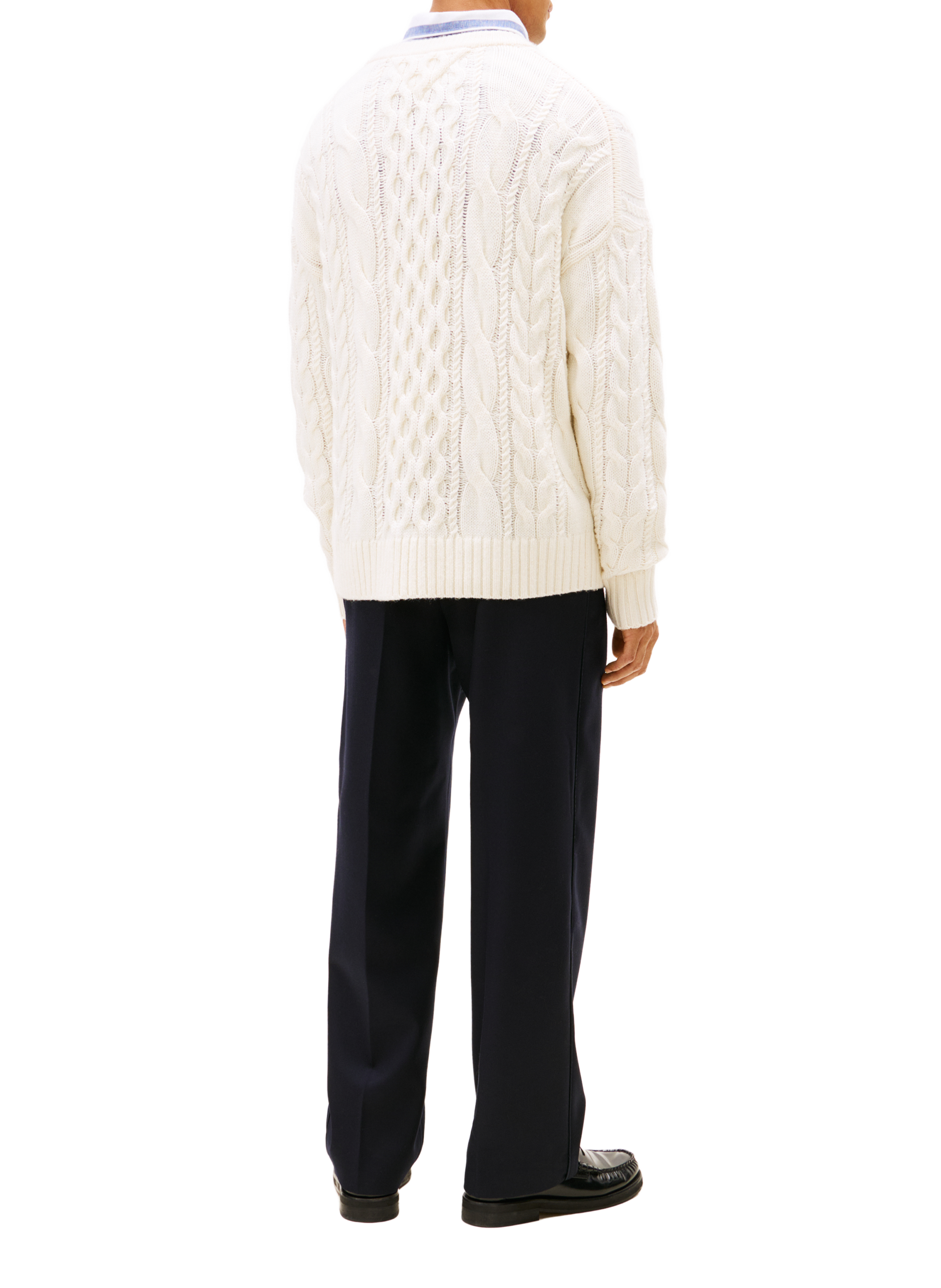 Pull motifs tricotés en laine mélangée TOMMY HILFIGER Beige