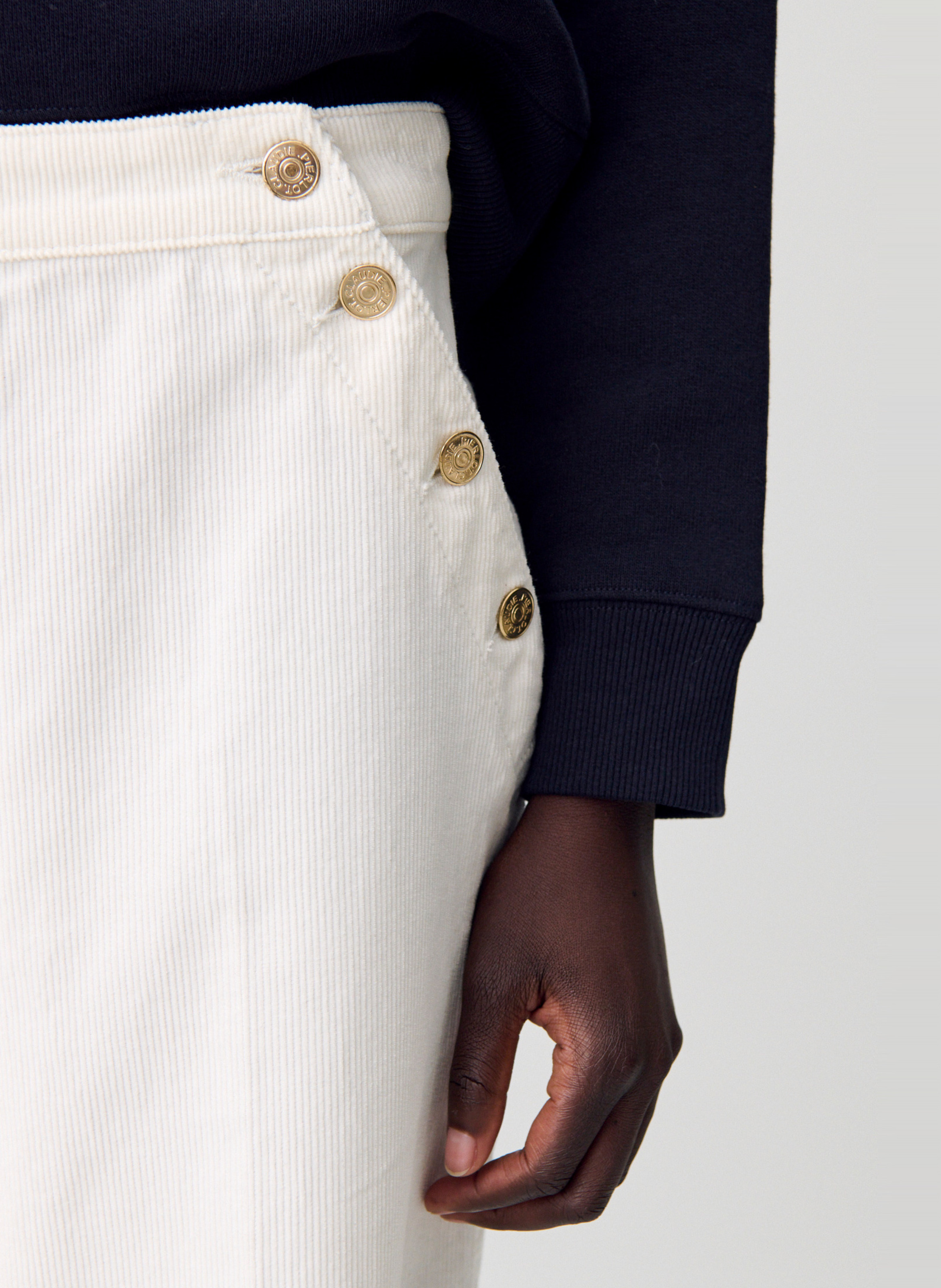 Pantalon à pont en coton côtelé jeanpascal CLAUDIE PIERLOT Beige