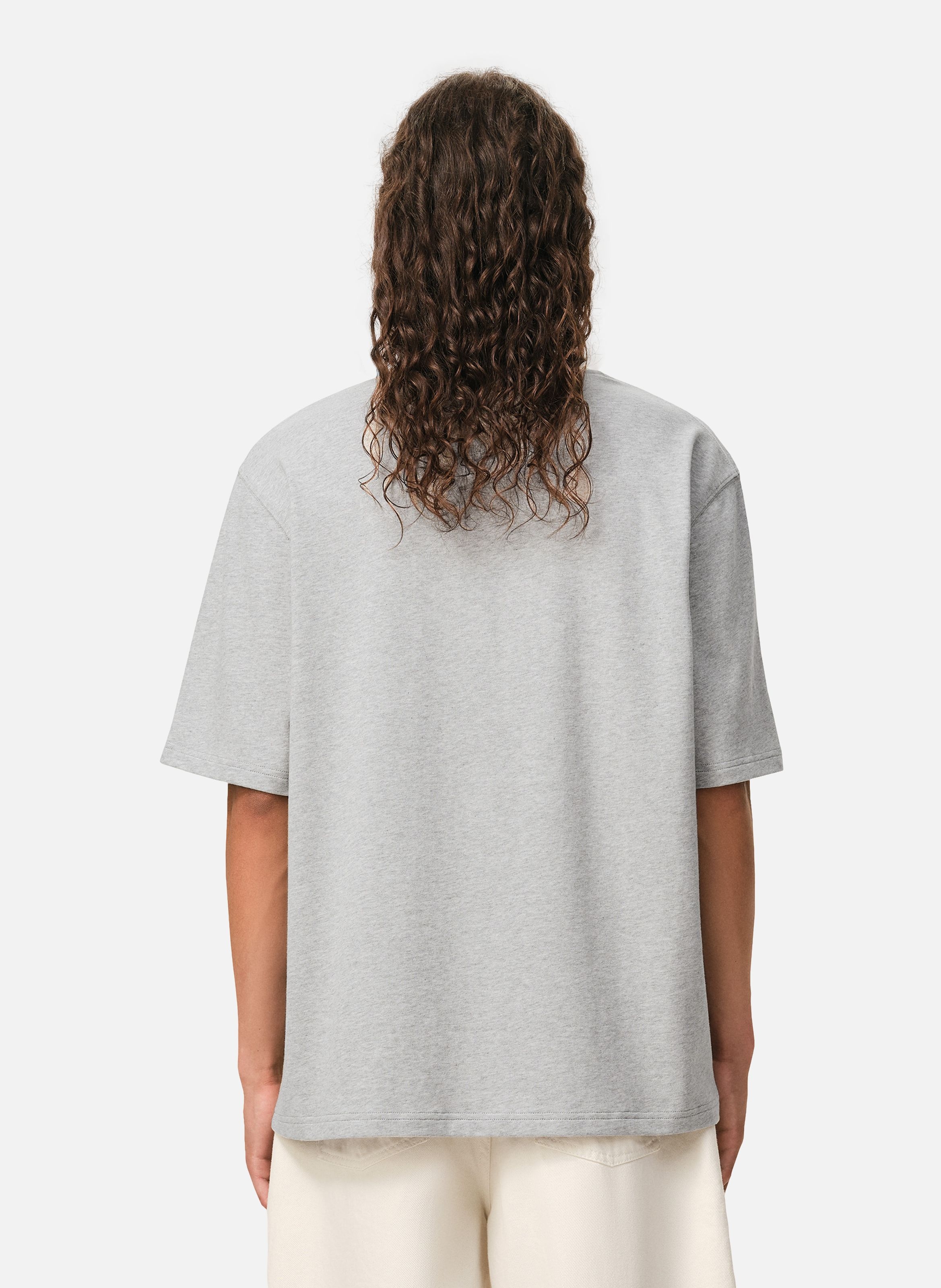 T-shirt unisexe en coton ami de coeur embossé AMI PARIS Gris
