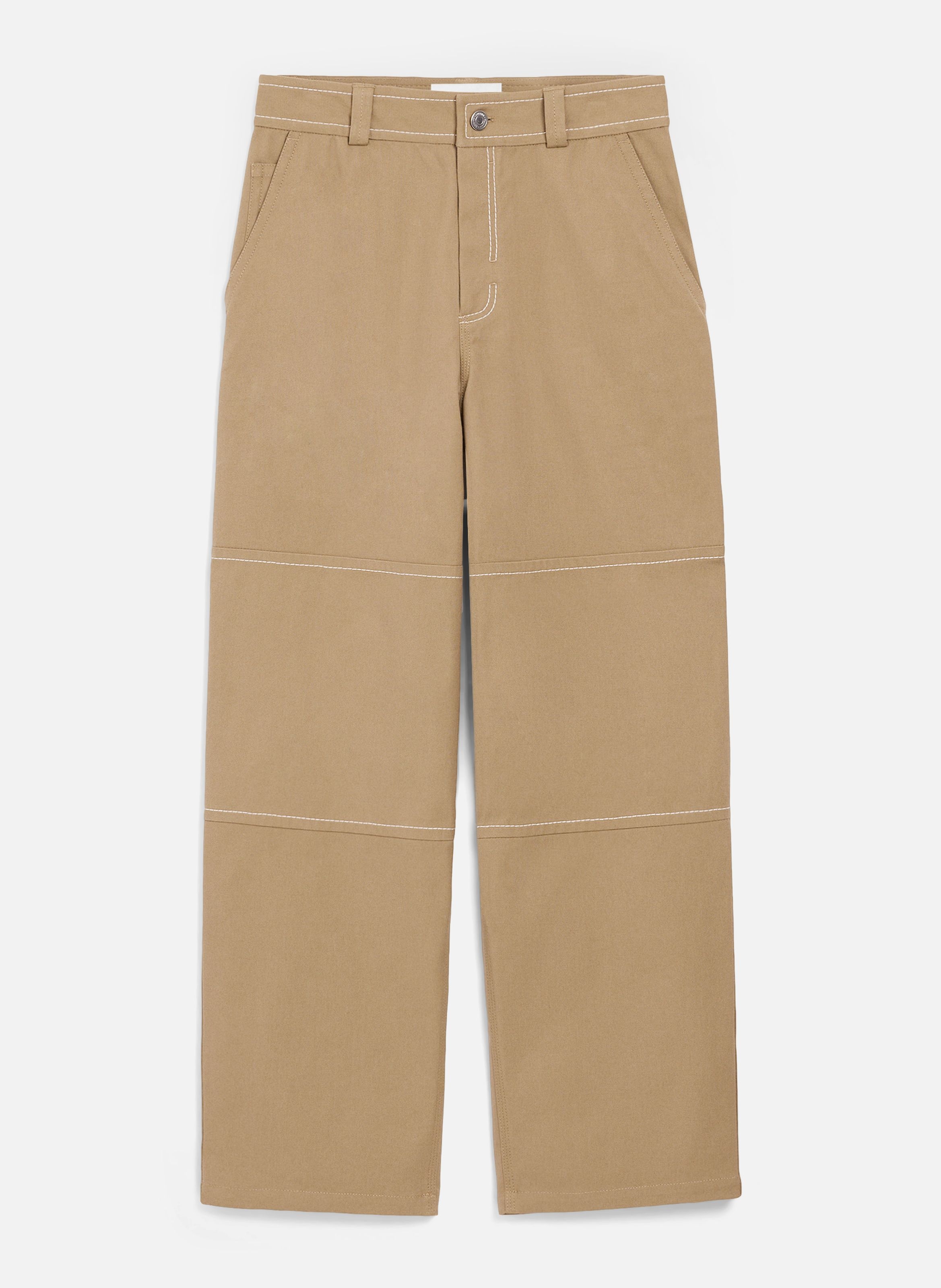 Pantalon worker en coton AMI PARIS Beige