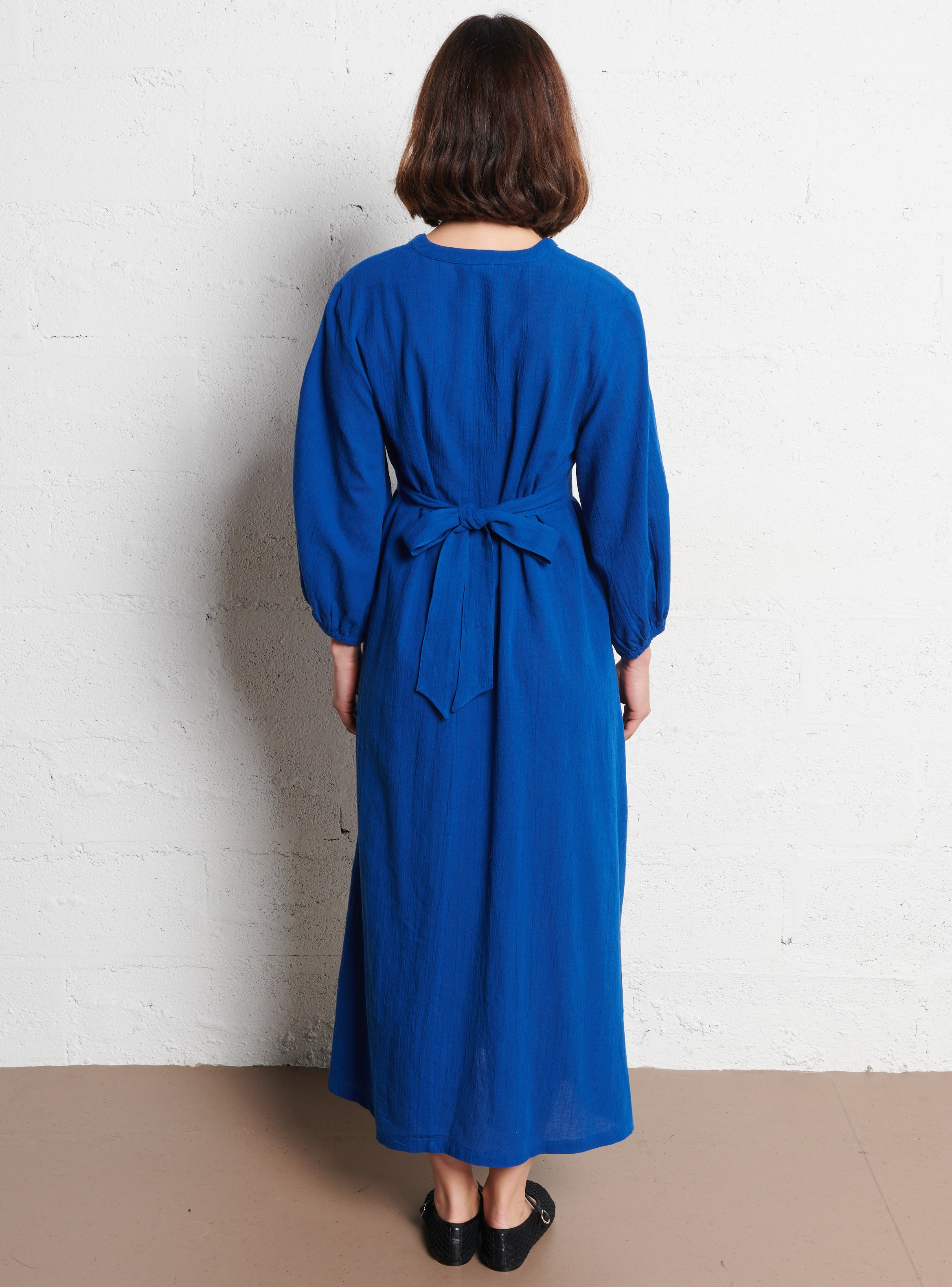 Robe longue en coton mélangé mirana MAISON 123 Bleu