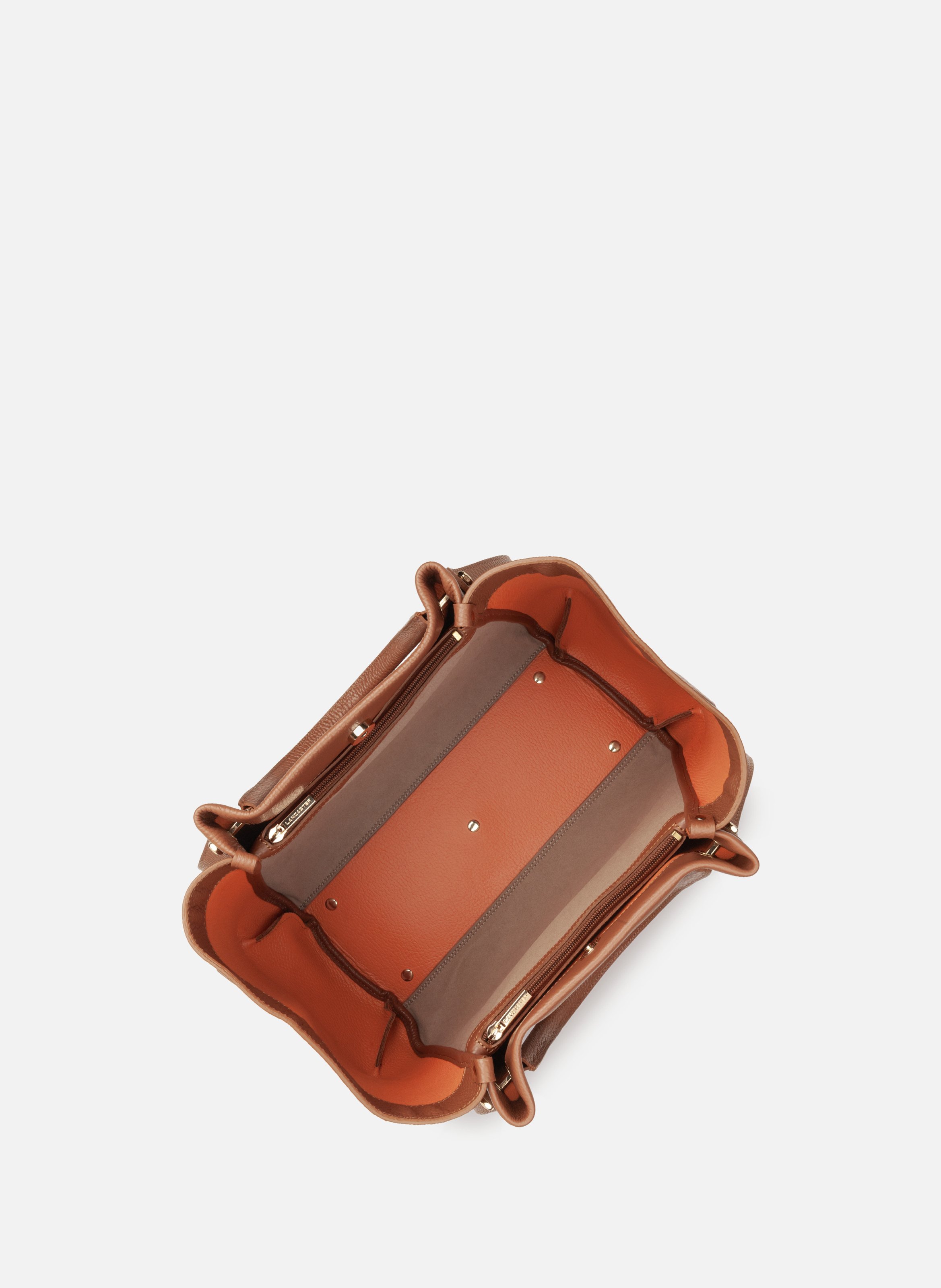 Très grand sac cabas épaule - foulonné double louisa LANCASTER Marron