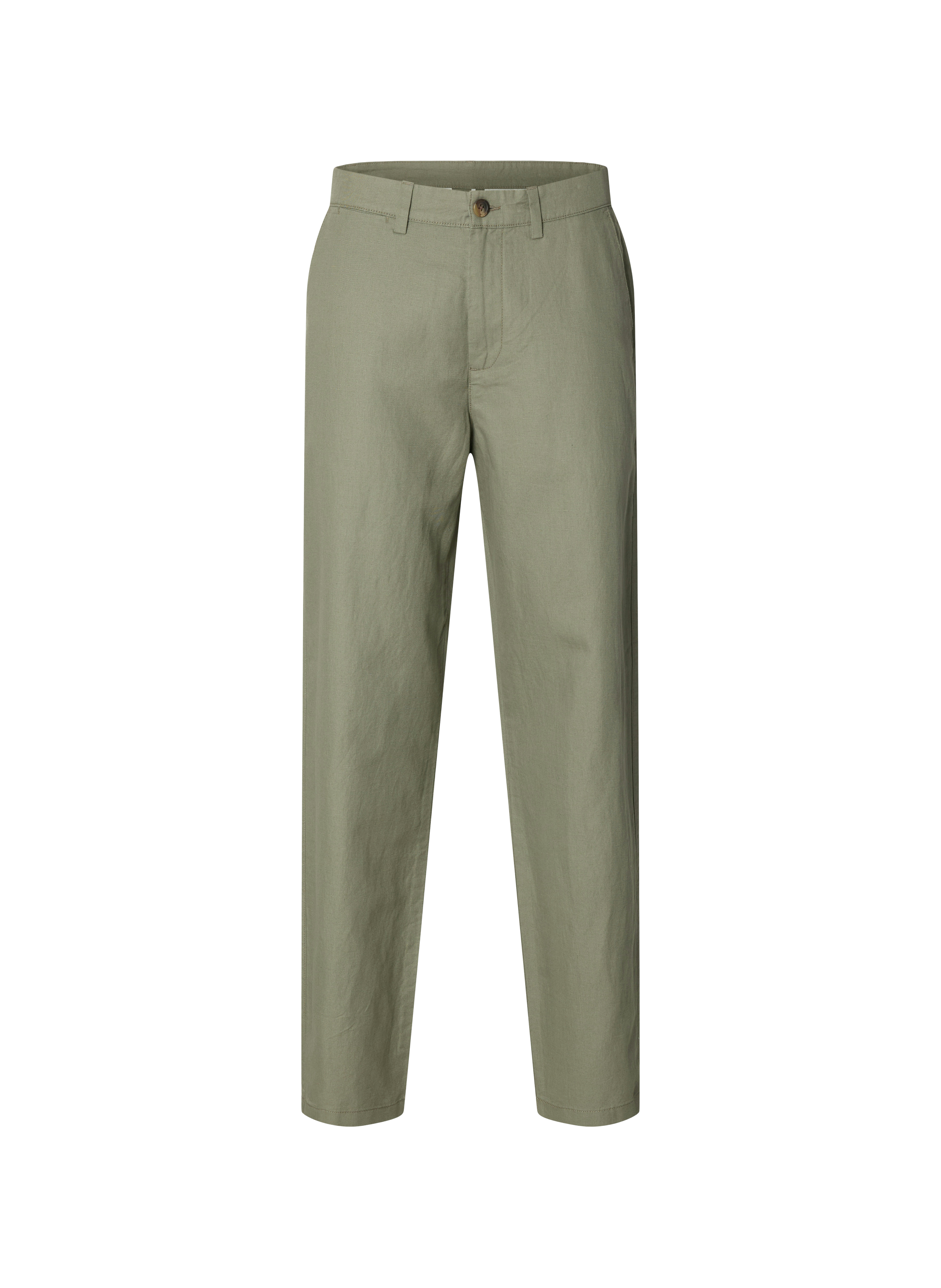 Cotton and linen trousers SELECTED Green
