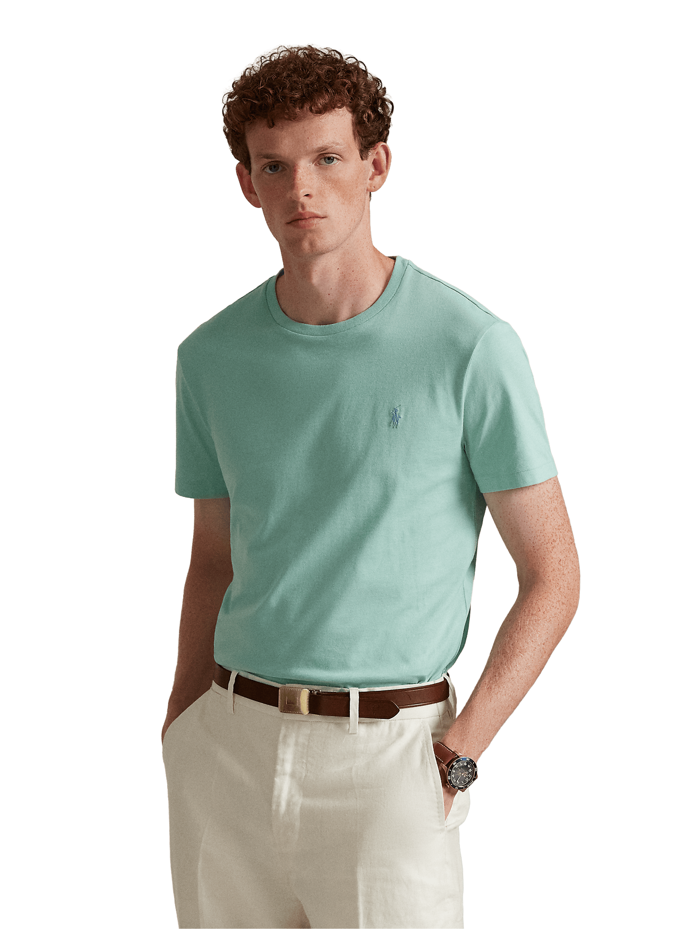 Slim-fit katoenen T-shirt POLO RALPH LAUREN Groen