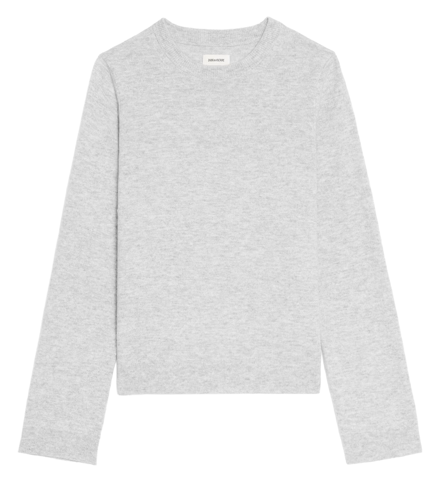 Pull col rond avec patchs en cuir cara ZADIG&VOLTAIRE Gris